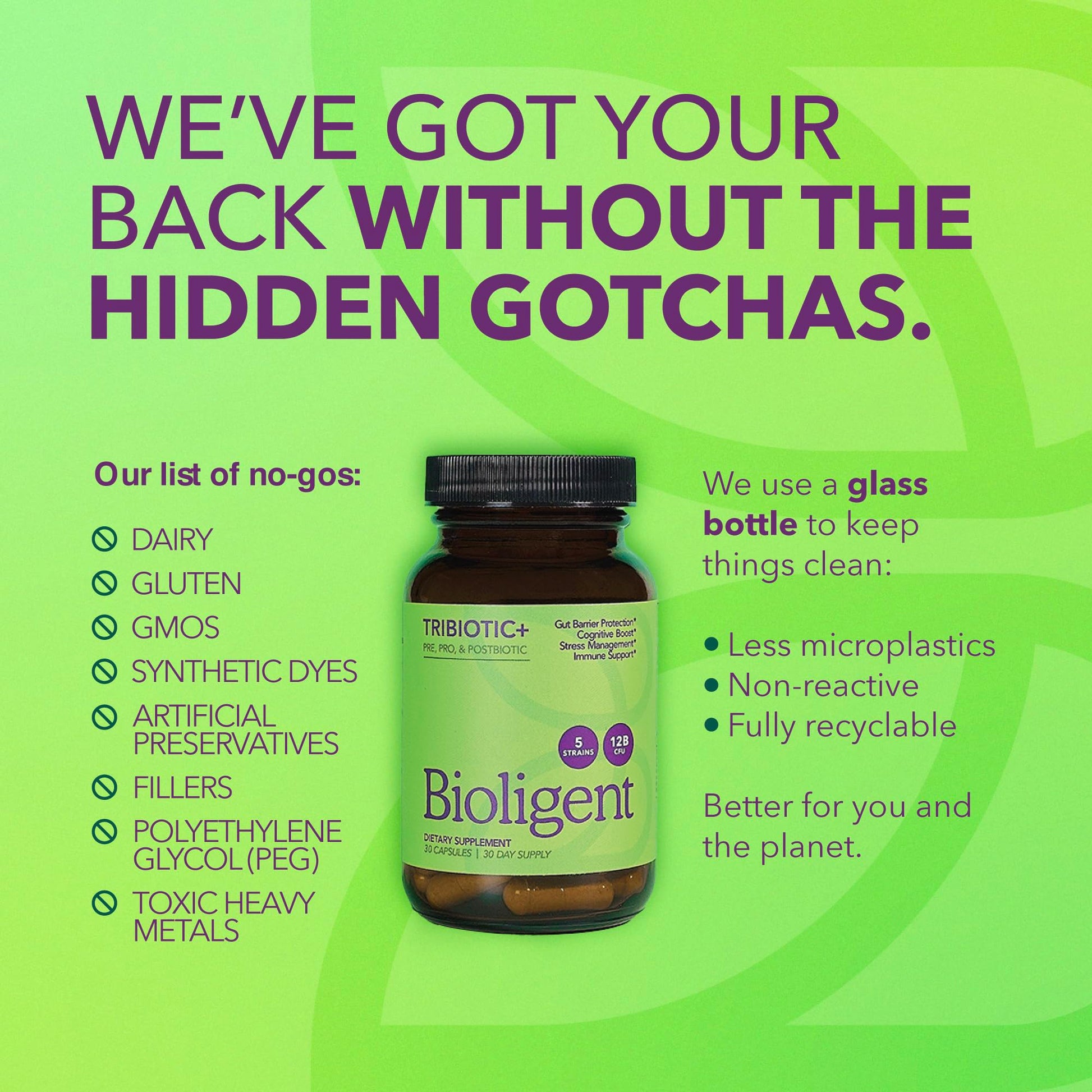 BIOLIGENT Tribiotic+ Prebiotic, Probiotic and Postbiotic Supplement for Women & Men, Gut Health, Immune Support, Bloating Relief, Daily Microbiome and Digestive Support, 30 Capsules, 30 Day Supply BIOLIGENT Au supplements
