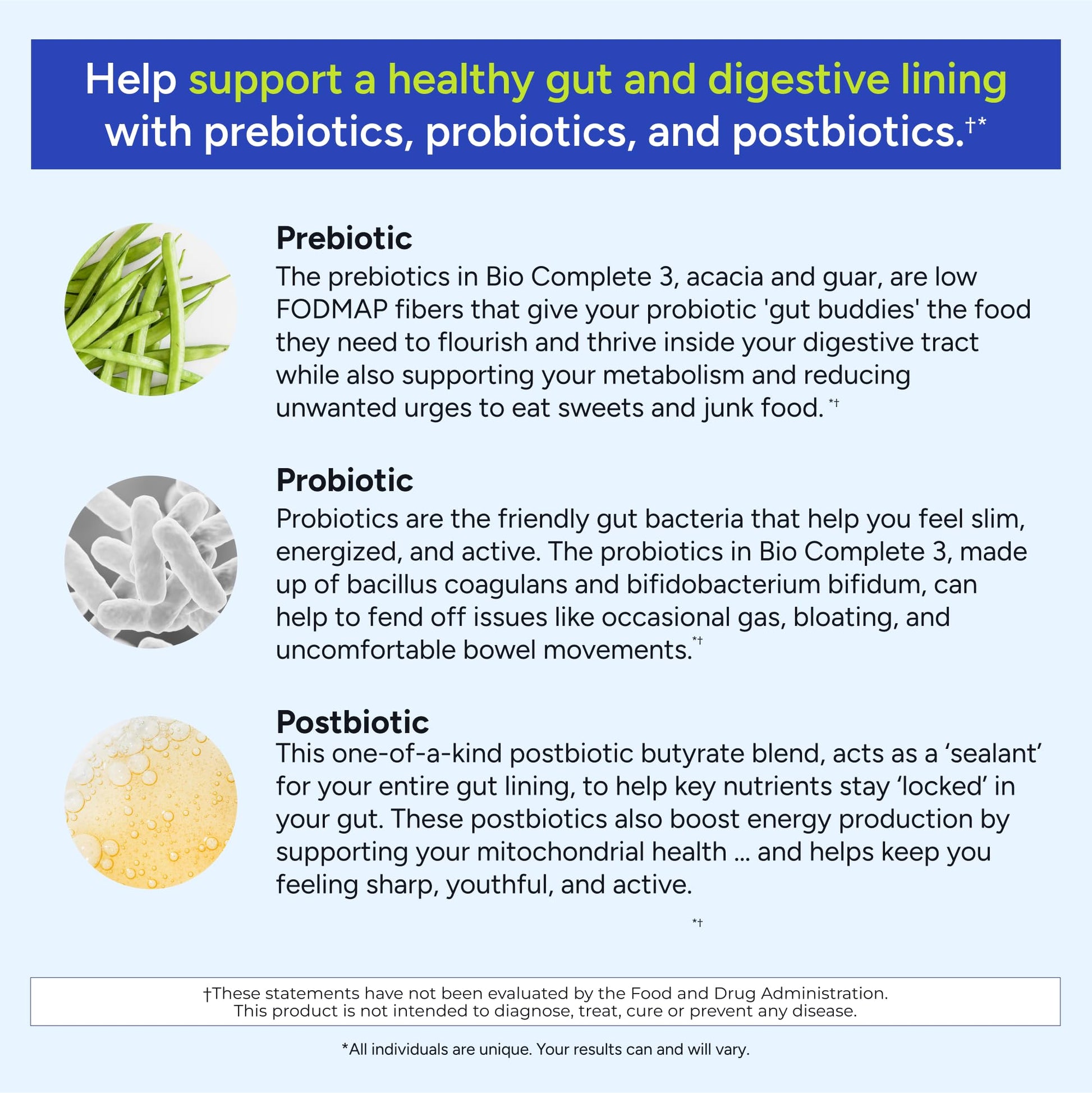 Gundry MD® Bio Complete 3, 3-in-1 Probiotics for Gut Health, Probiotic Supplements for Digestion, Supplement Supporting Bloating, Gas, Food Cravings, Energy Levels, Skin, and Focus, 30 Day Supply Gundry MD Au supplements