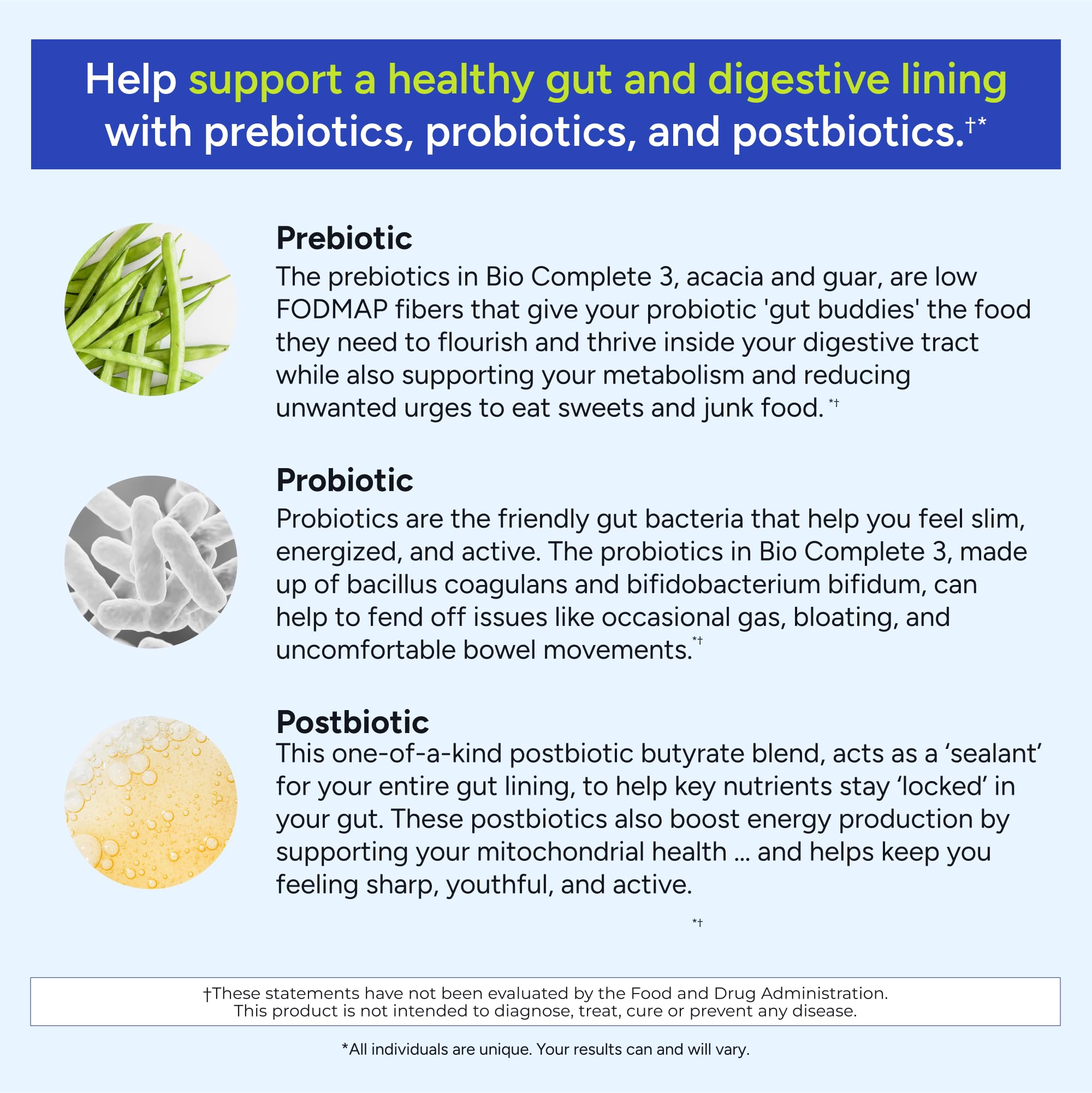 Gundry MD® Bio Complete 3, 3-in-1 Probiotics for Gut Health, Probiotic Supplements for Digestion, Supplement Supporting Bloating, Gas, Food Cravings, Energy Levels, Skin, and Focus, 30 Day Supply Gundry MD Au supplements