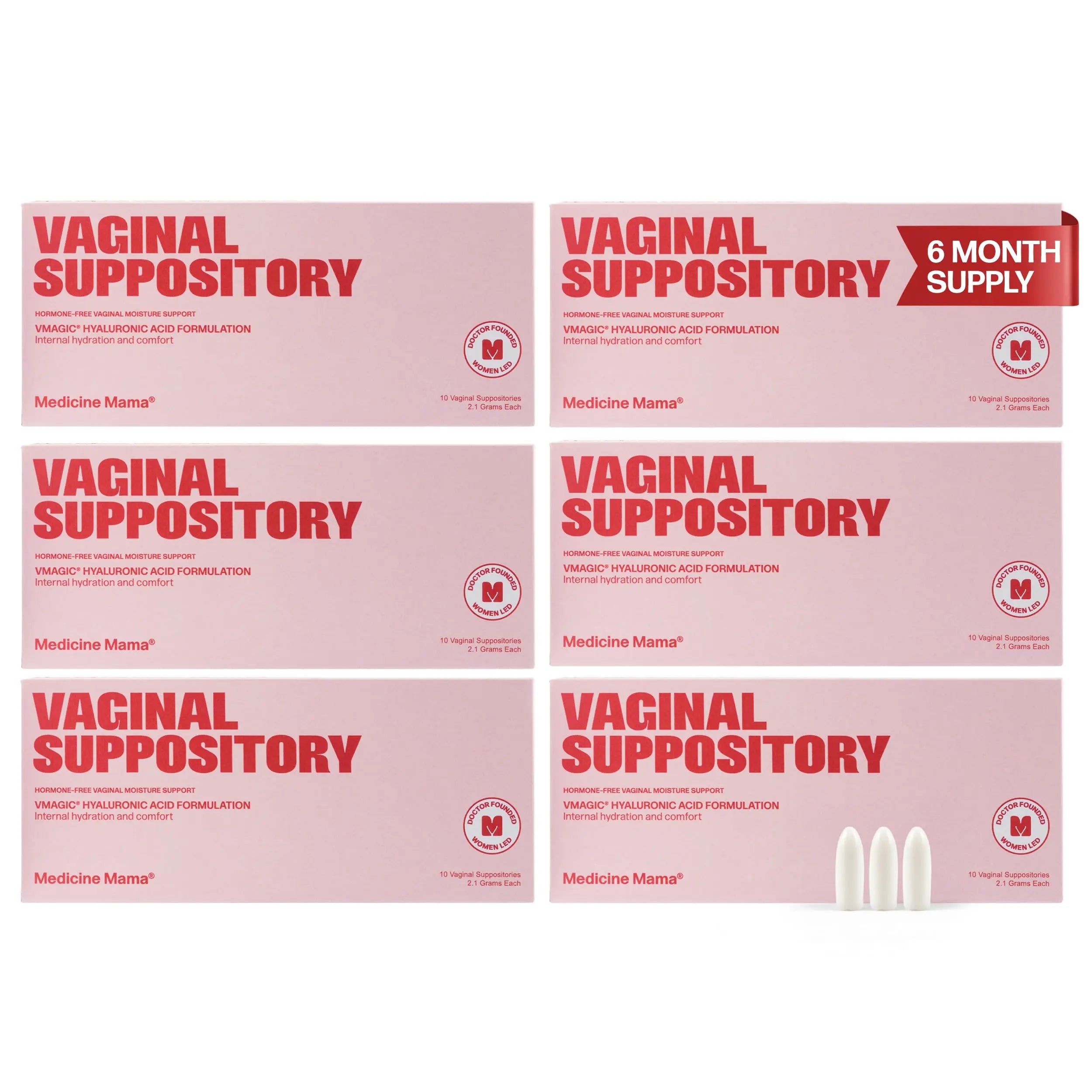 VMAGIC Vaginal Suppository by Medicine Mama – Feminine Moisturizer with Hyaluronic Acid to Help Provide Moisture – 6 Pack (10 Suppositories Each) Medicine Mama's Apothecary Au supplements