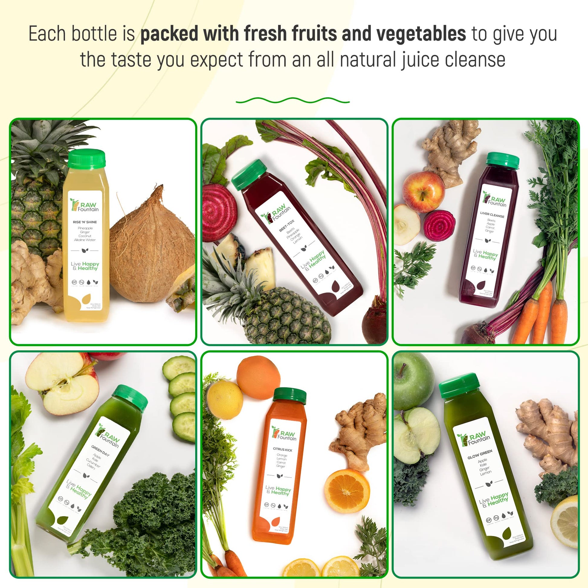 3 Day Juice Cleanse by Raw Fountain, All Natural Raw Detox Cleanse, Liquid Juice Diet Raw Fountain Au supplements