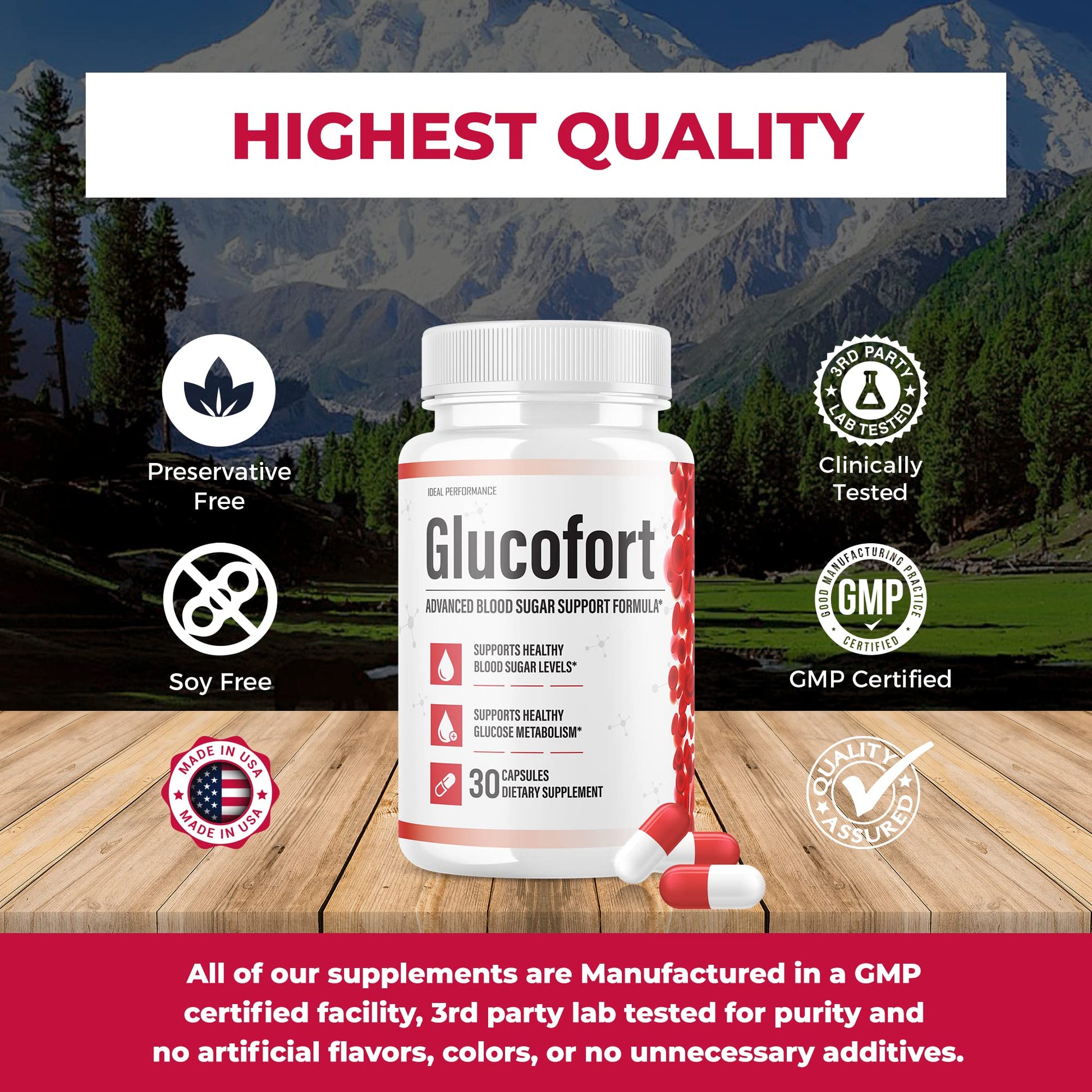 IDEAL PERFORMANCE (Official) Glucofort Supplement Support Formula (3 Pack) IDEAL PERFORMANCE Au supplements