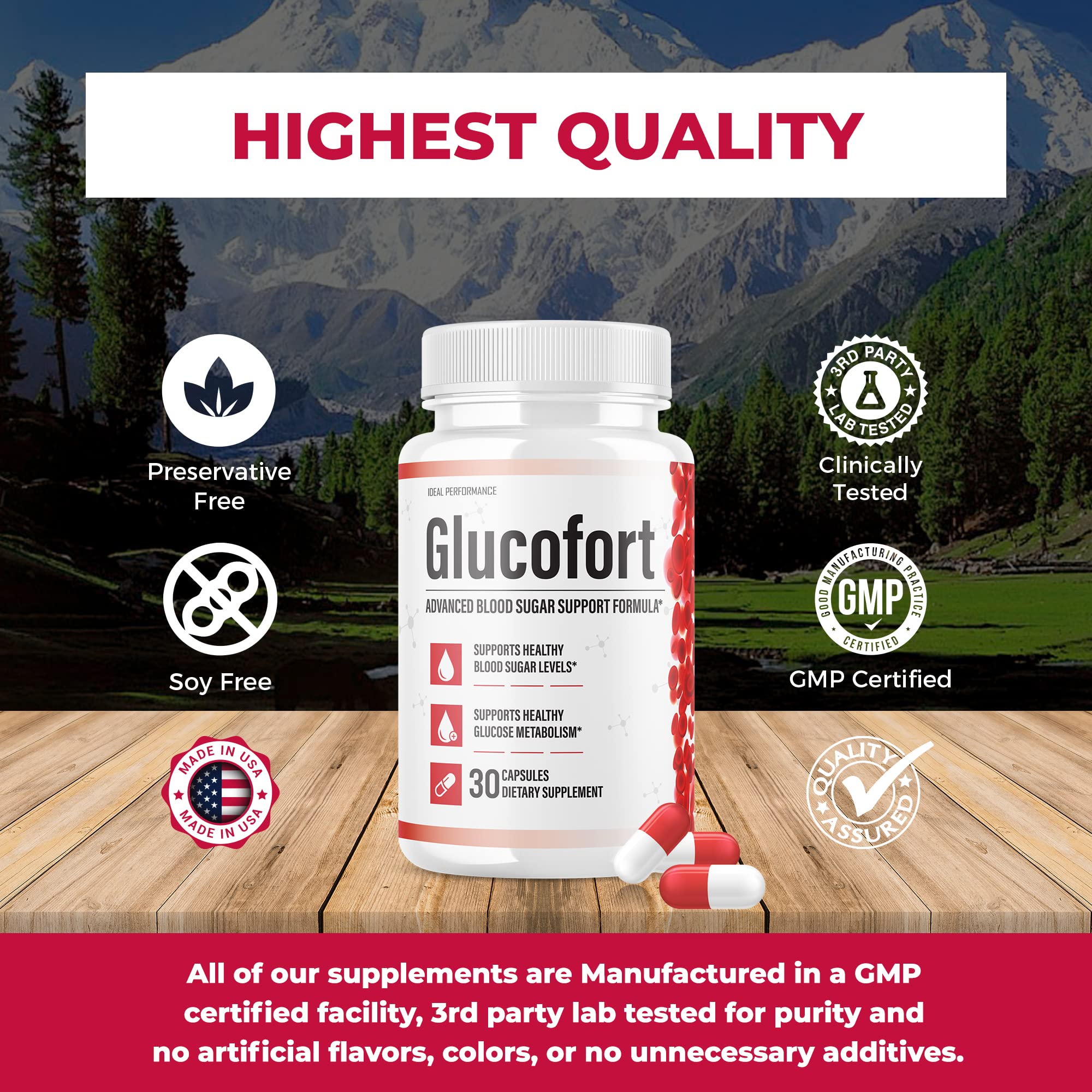 IDEAL PERFORMANCE (Official) Glucofort Supplement Support Formula (3 Pack) IDEAL PERFORMANCE Au supplements