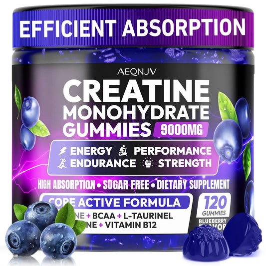 AEQNJV Creatine Gummies Monohydrate Complex for Men & Women, 9000MG Creatine Pre-Workout Supplement Enhance Muscle Strength Recovery Cognitive Health & Memory, 120 Gummies Sugar Free Vegan Non-GMO AEQNJVAU supplements