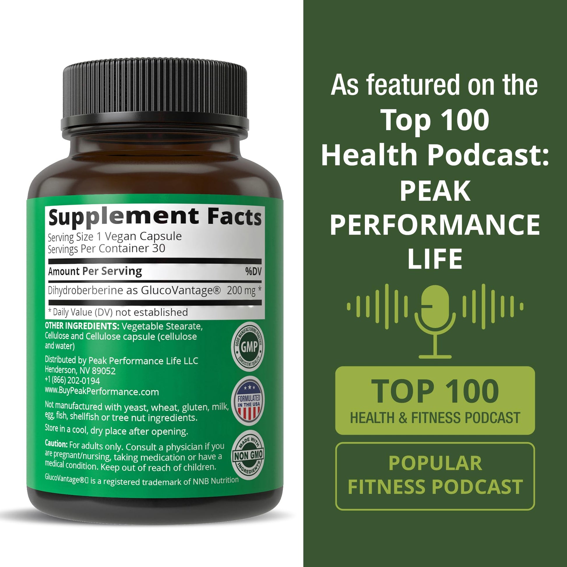 Dihydroberberine Super Berberine Supplement - GlucoVantage® 200mg Now 5X More Effective Than Regular Berberine HCL Powder Capsules. Metabolism Support Keto Friendly Plus Vegan Extract Pills Peak Performance Au supplements