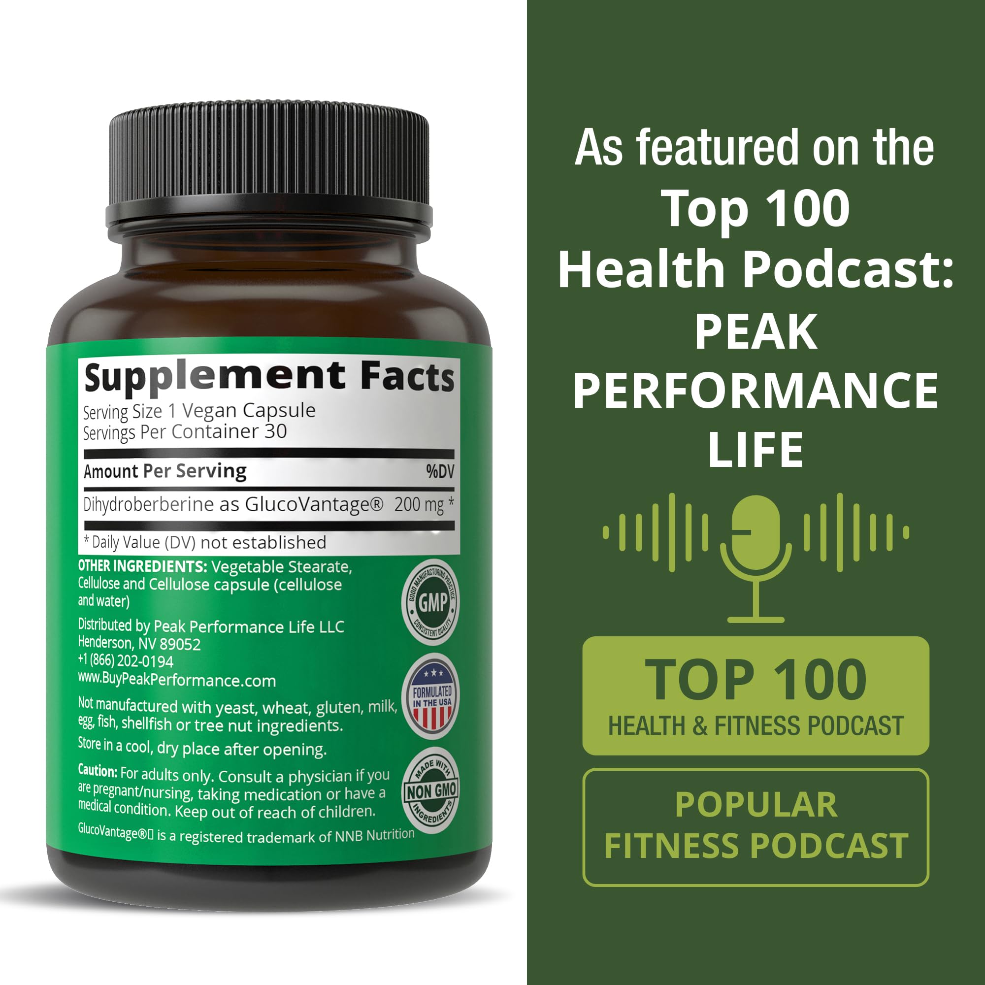Dihydroberberine Super Berberine Supplement - GlucoVantage® 200mg Now 5X More Effective Than Regular Berberine HCL Powder Capsules. Metabolism Support Keto Friendly Plus Vegan Extract Pills Peak Performance Au supplements