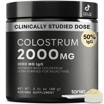 Toniiq Colostrum Powder – Ultra High Potency 50% IgG Concentrate – Farm-to-Jar Traceable French Colostrum – Microfiltered for Purity – Third-Party Lab Verified – 30 Servings Toniiq Au supplements