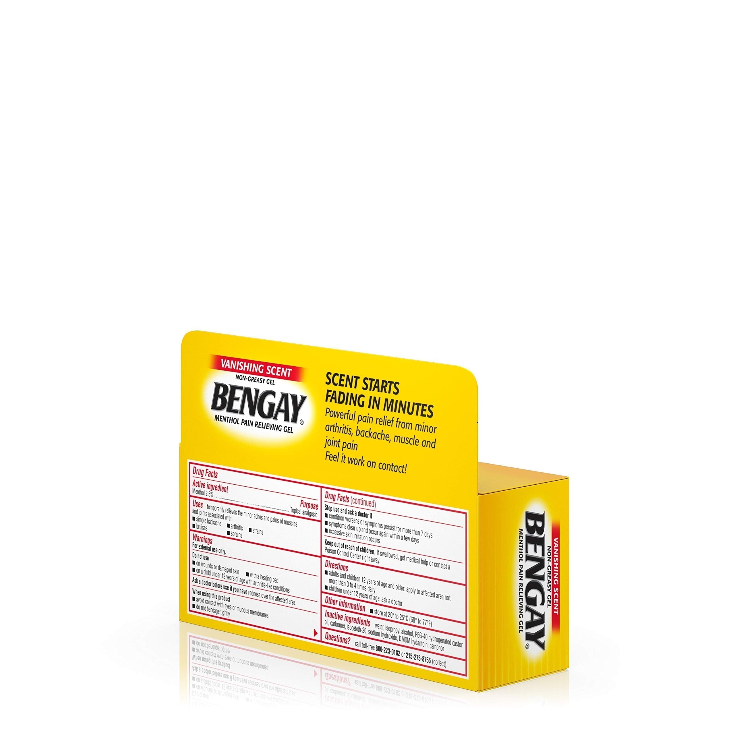 Vanishing Scent Bengay Relief Gel, Non-Greasy Topical Reliever with Cooling Menthol, 2 oz Bengay Au supplements