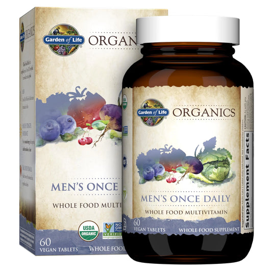 Garden of Life Once Daily Whole Food Multivitamin for Men, Organic Mens Vitamins & Minerals, Vitamin C, Zinc, Vegan, for Health & Well-Being, 60 Tablets Garden of LifeAu supplements