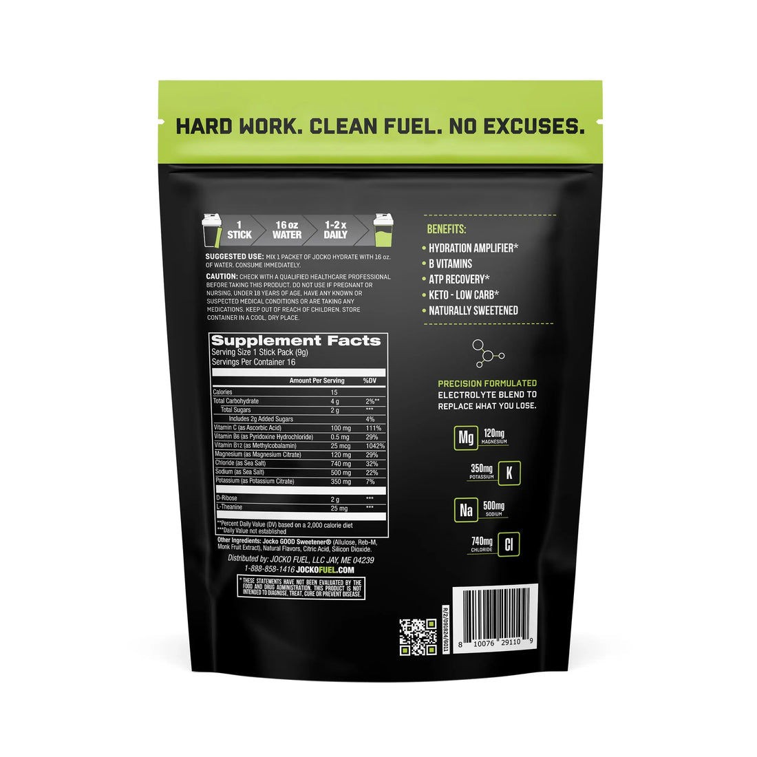 Jocko Fuel Packets Low Sugar - Hydration Amplifier Packets for Recovery, Dehydration, & Exercise - with Vitamins B6, B12 & C (16 Packets) Lemon Lime Jocko Fuel uk supplements