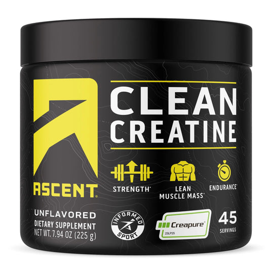 Ascent Clean Creatine Monohydrate Powder - 5G Per Serving, Creapure Supplement - Unflavored, 45 Servings AscentAU supplements