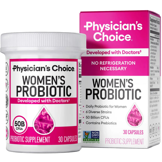 Physician's CHOICE Probiotics for Women - PH Balance, Digestive, UT, & Feminine Health - 50 Billion CFU - 6 Unique Strains for Her - Organic Prebiotics Physician's CHOICEAU supplements