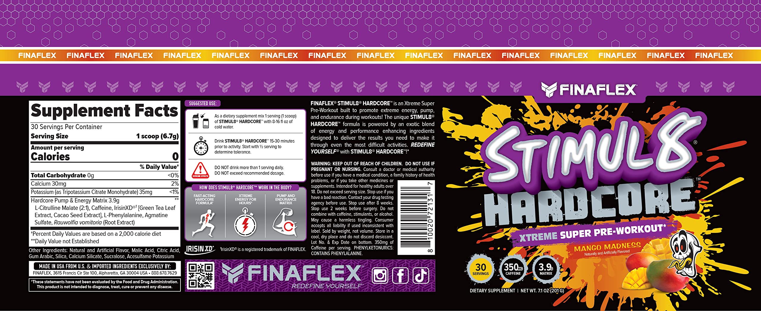 FINAFLEX STIMUL8 Hardcore, Mango Madness - Extreme Energy, Strength & Endurance FINAFLEX Au supplements