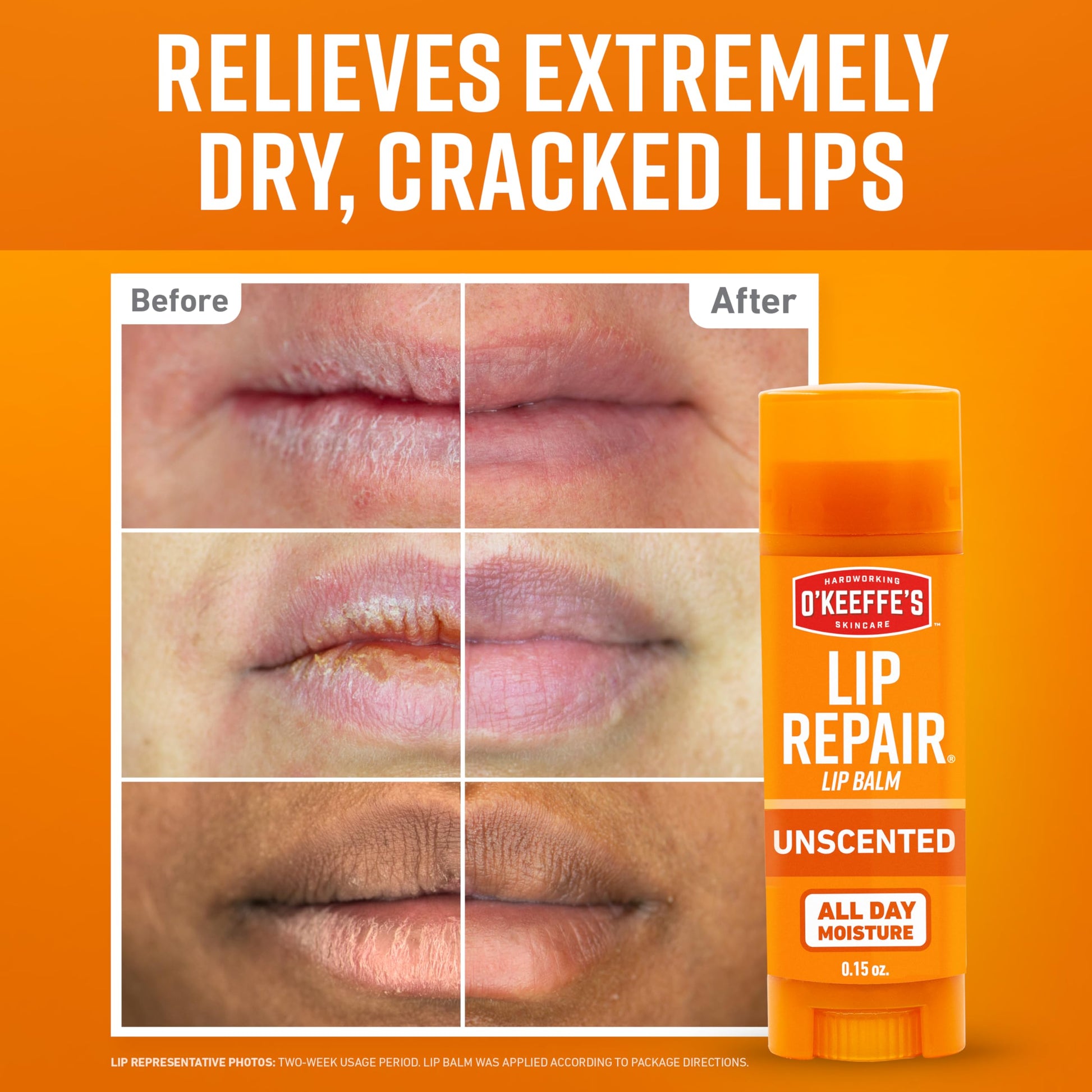 O'Keeffe's Lip Repair Unscented Lip Balm for Dry, Cracked Lips - Stick (3 Pack) - Moisturizer for Very Dry Lips O'Keeffe's Au supplements