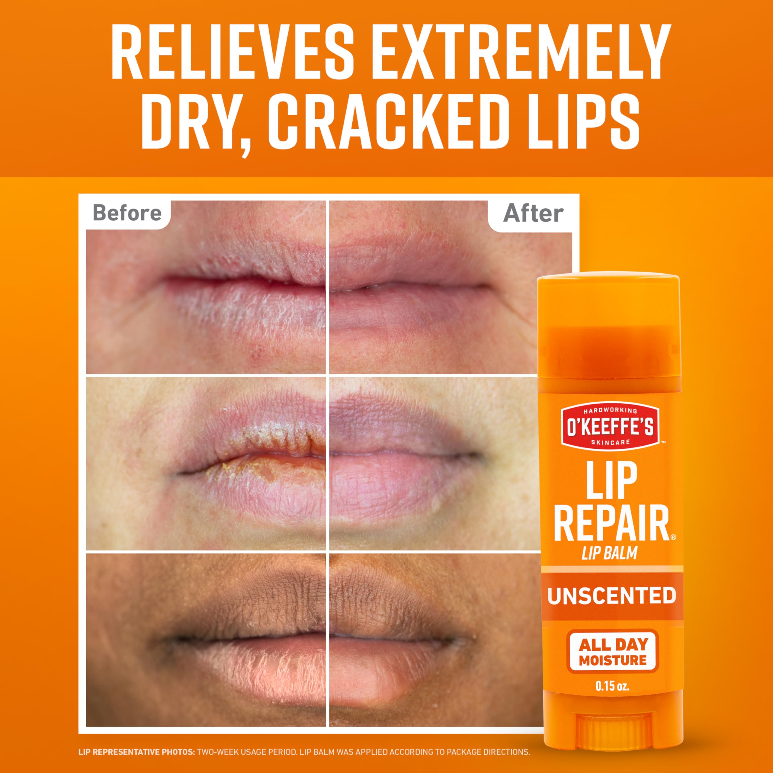O'Keeffe's Lip Repair Unscented Lip Balm for Dry, Cracked Lips - Stick (3 Pack) - Moisturizer for Very Dry Lips O'Keeffe's Au supplements