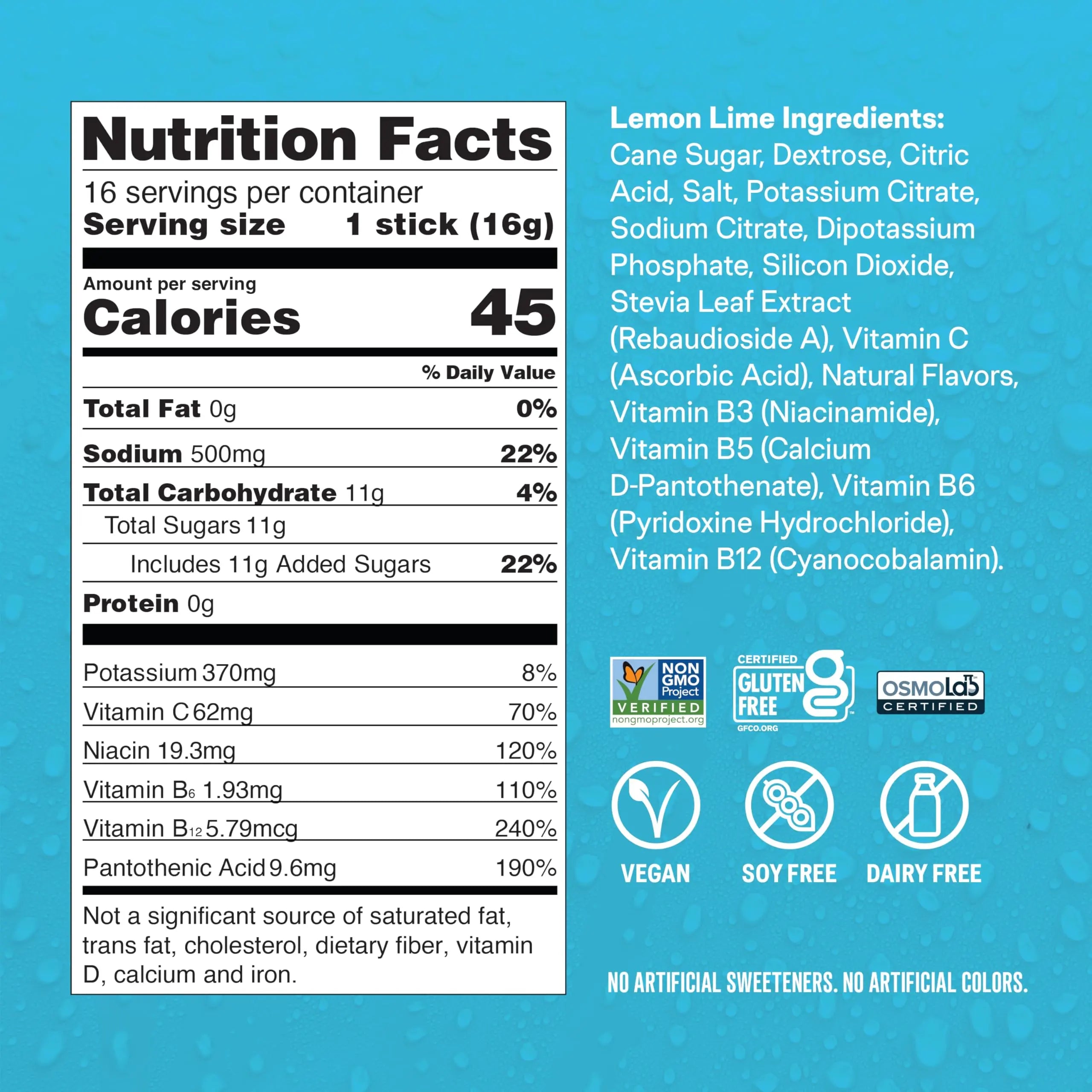 Liquid I.V.® Hydration Multiplier - Lemon Lime | Electrolyte Powder Drink Mix | 1 Pack (16 Servings) Liquid I.V. Au supplements