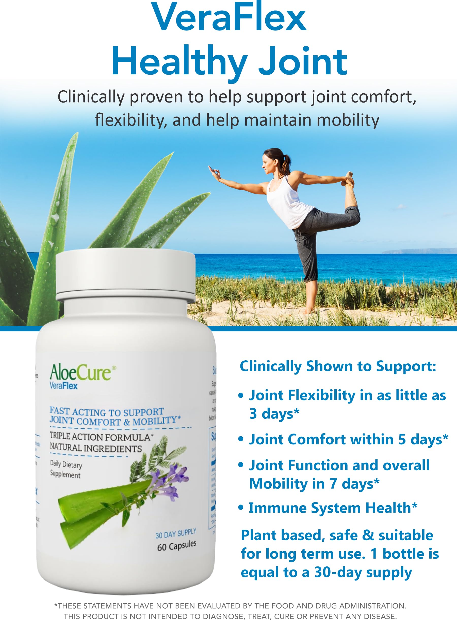 AloeCure VeraFlex Natural Joint Support Supplement with USDA Organic Aloe Vera AloeCure Au supplements