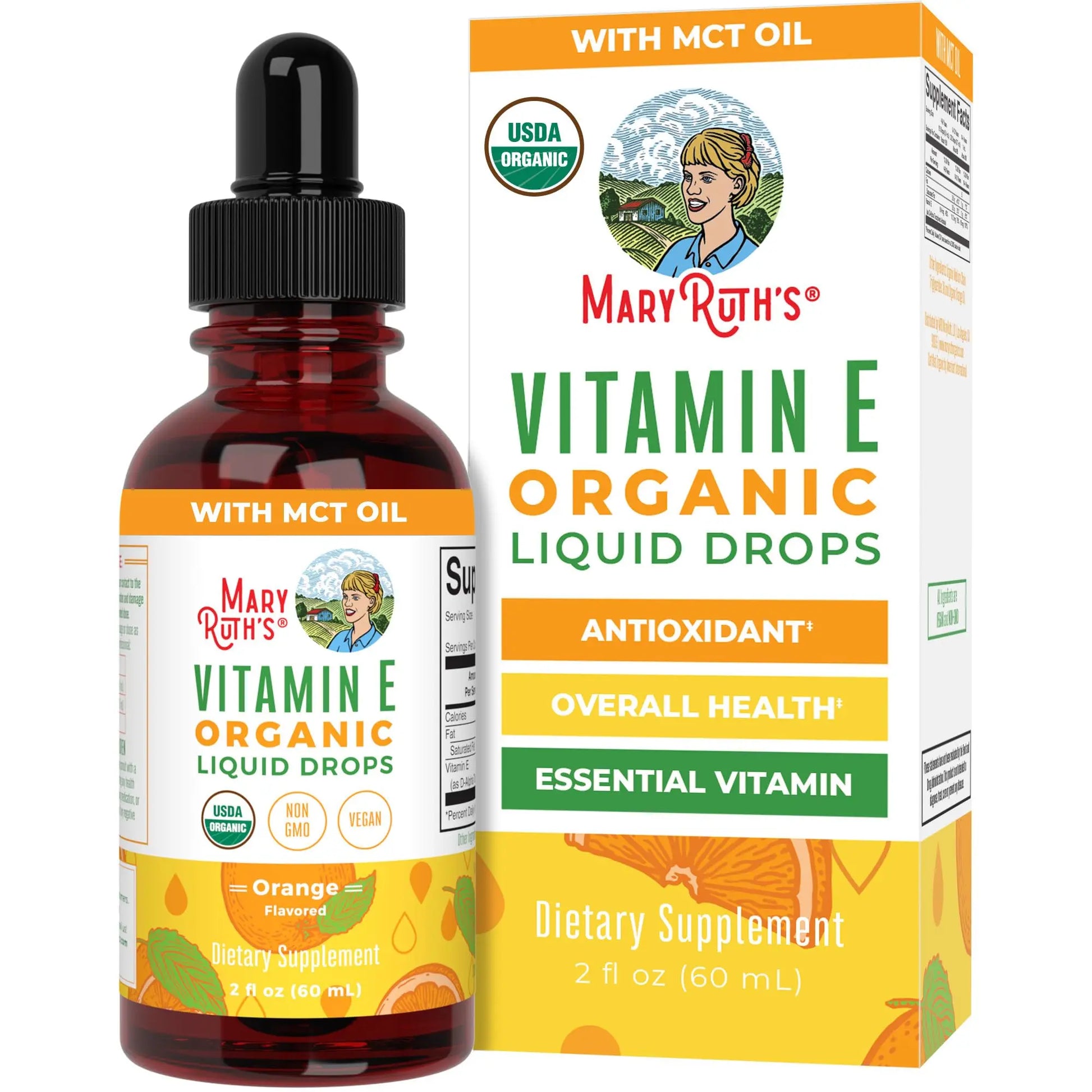 MaryRuth Organics USDA Vitamin E Liquid Drops 2 Month Supply | Bone and Joint Health | Cognitive Health for Adults and Kids | Sugar Free, Vegan, Non-GMO, Gluten Free | 2 Ounces MARYRUTH'S Au supplements