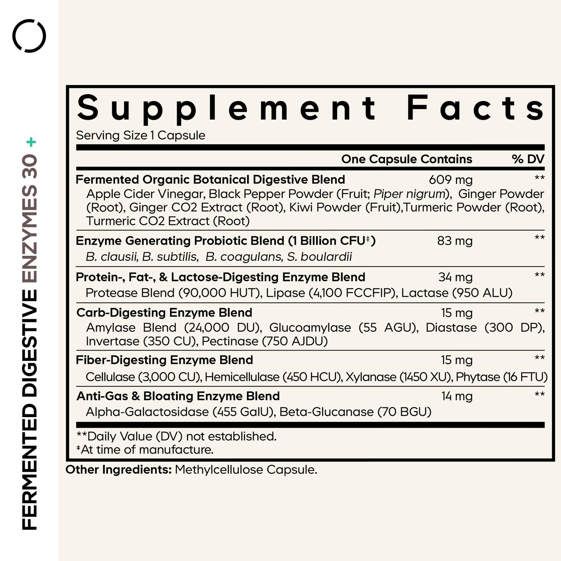 Codeage Fermented Digestive Enzymes Supplement - 14 Digestive Enzymes, Probiotics, Prebiotics, Fermented Botanicals, Plant-Based Multi Pancreatic Enzymes - 1 Capsule a Day - 30 Capsules Codeage Au supplements