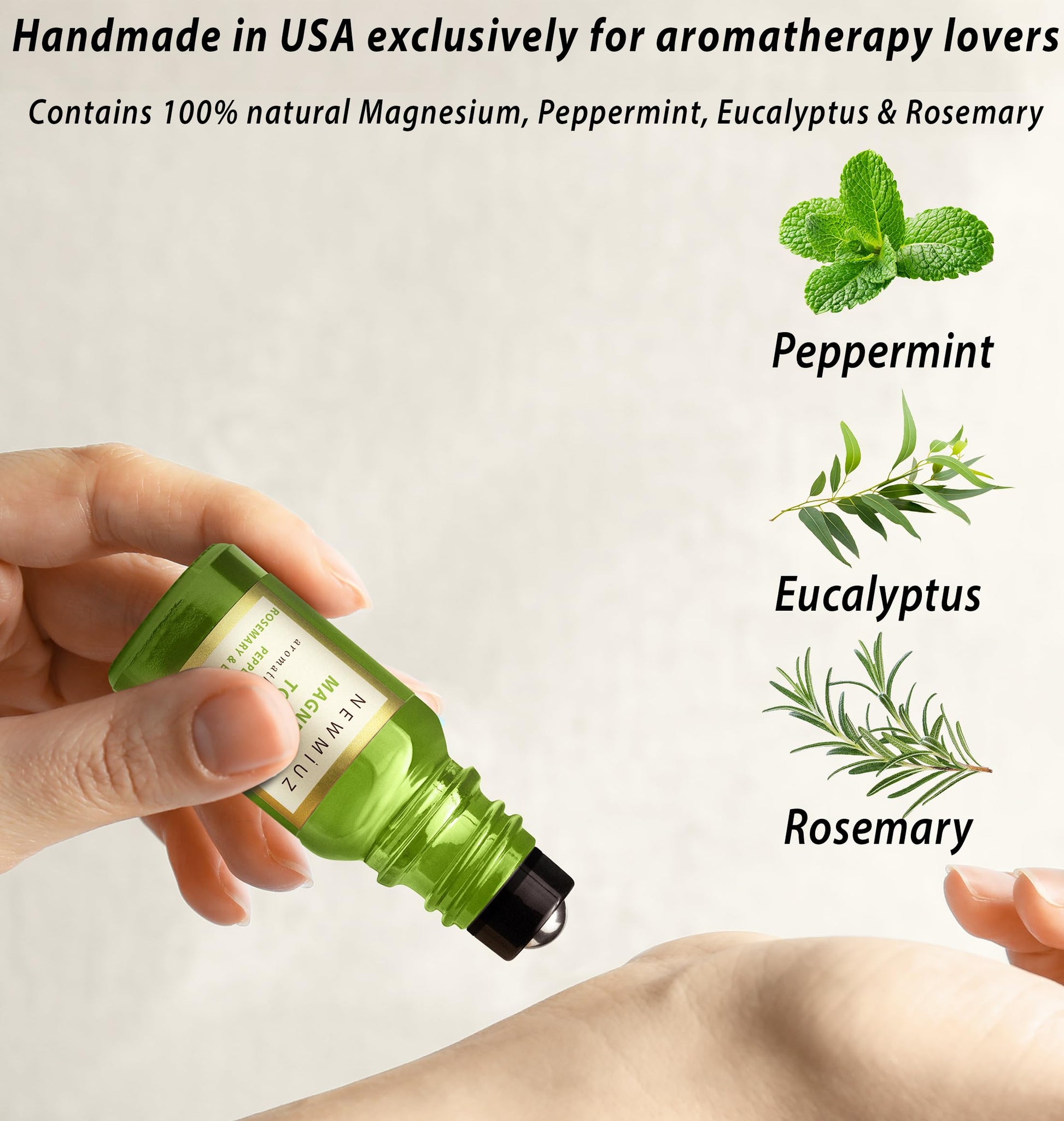 Headache Roll On Stick Peppermint Rosemary and Eucalyptus & Cleansing and Protect Juniper Berry White Sage with Nerolina Pack of 2 New Miuz Au supplements