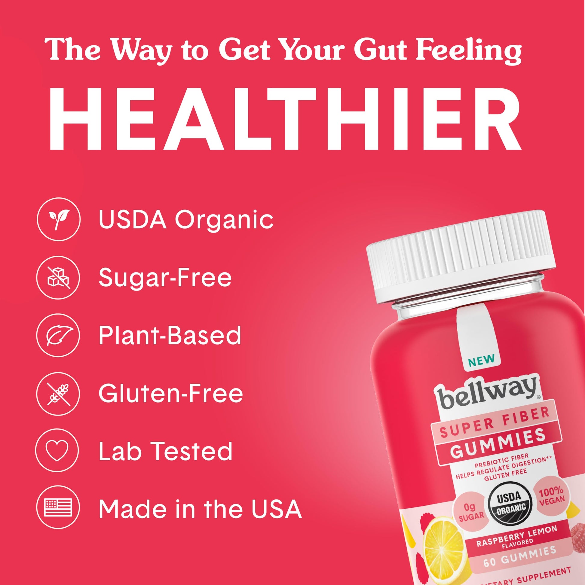 Bellway Super Fiber Gummies for Adults (5 Pack) - Sugar Free Organic Fiber Supplement Bellway Au supplements
