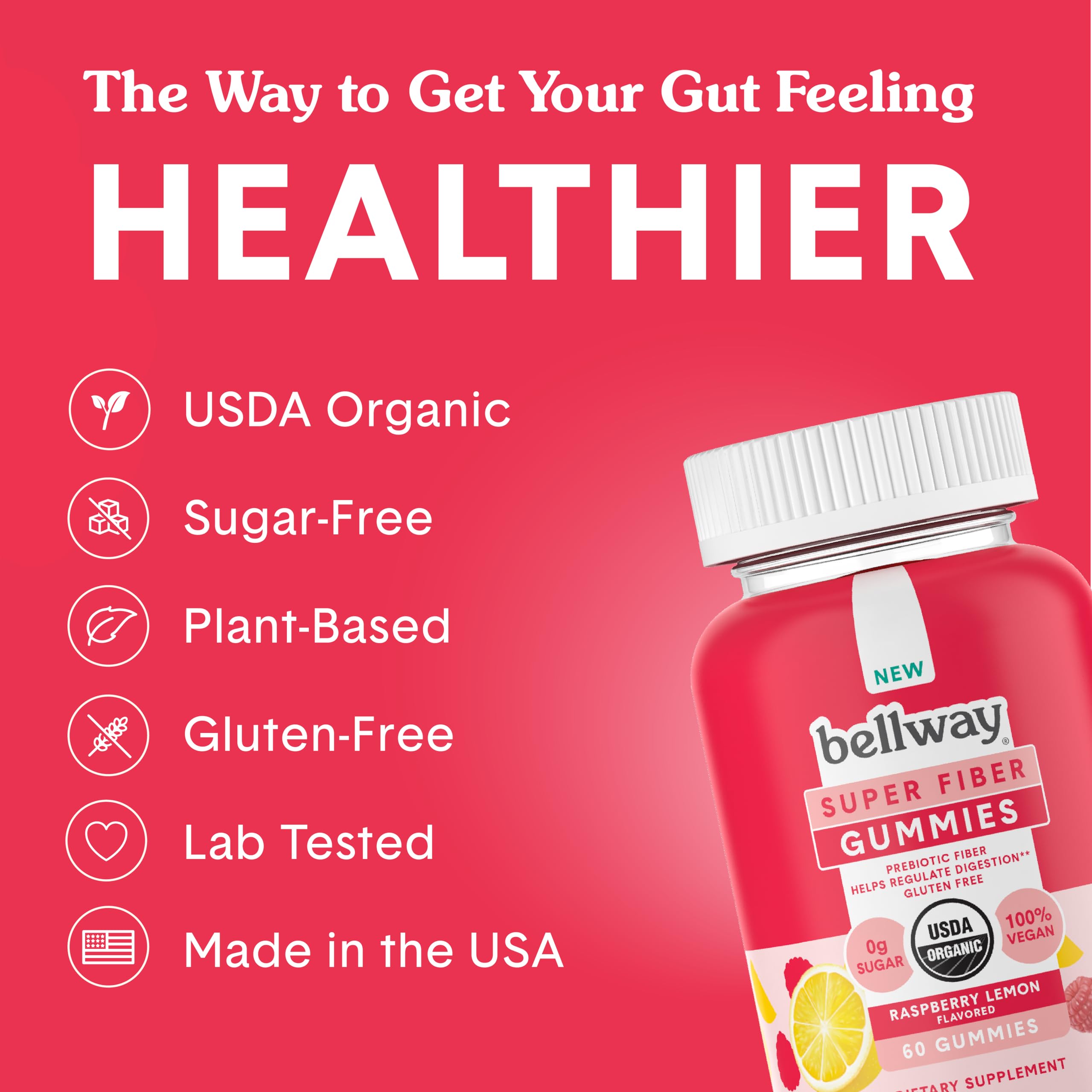 Bellway Super Fiber Gummies for Adults (5 Pack) - Sugar Free Organic Fiber Supplement Bellway Au supplements