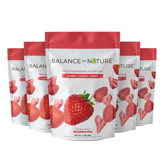 Balance of Nature Freeze-Dried Strawberries (5 Pack) – 100% Real Fruit, Crunchy Strawberry Slices, Healthy Snack, Mouthwatering Nutrition, Gluten-Free, Vegan, No Sugar Added, Five 1.6 oz Bags Balance of NatureAU supplements