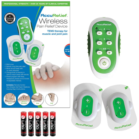 AccuRelief Wireless TENS Unit with Remote Control, TENS Pain Relief Device and Muscle Stimulator, for Back Pain, Neck Pain, Arm and Leg Pain AccuReliefAU supplements