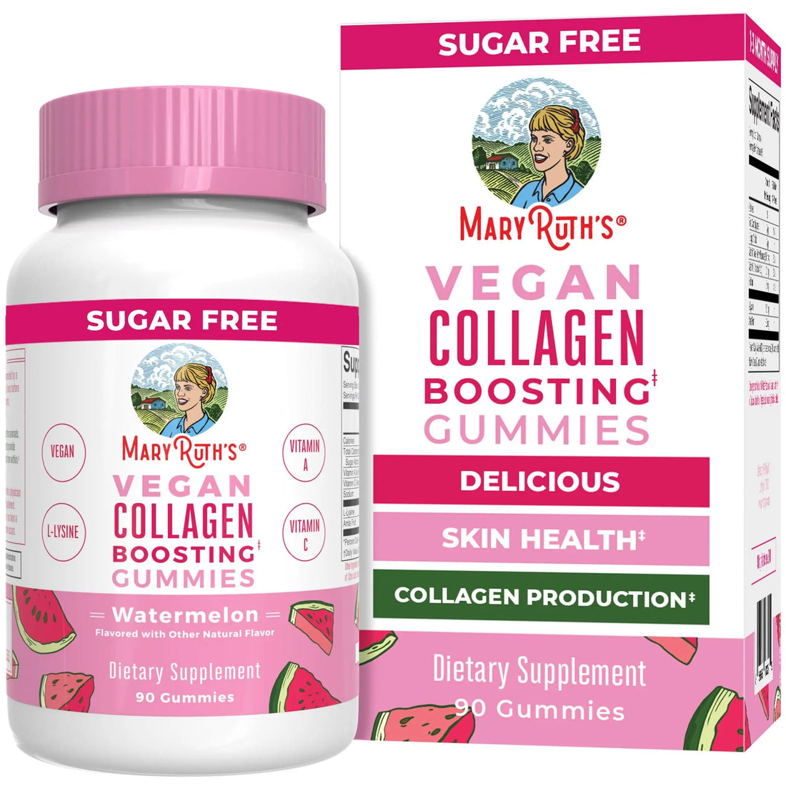 MaryRuth Organics Vegan Collagen for Women & Men, Collagen Boosting Gummies, Skin Care, Lysine, Vitamin C, Vitamin A, Amla, Supplement for Hair & Skin, Vegan, Non-GMO, Gluten Free, 90 Servings MARYRUTH'S Au supplements