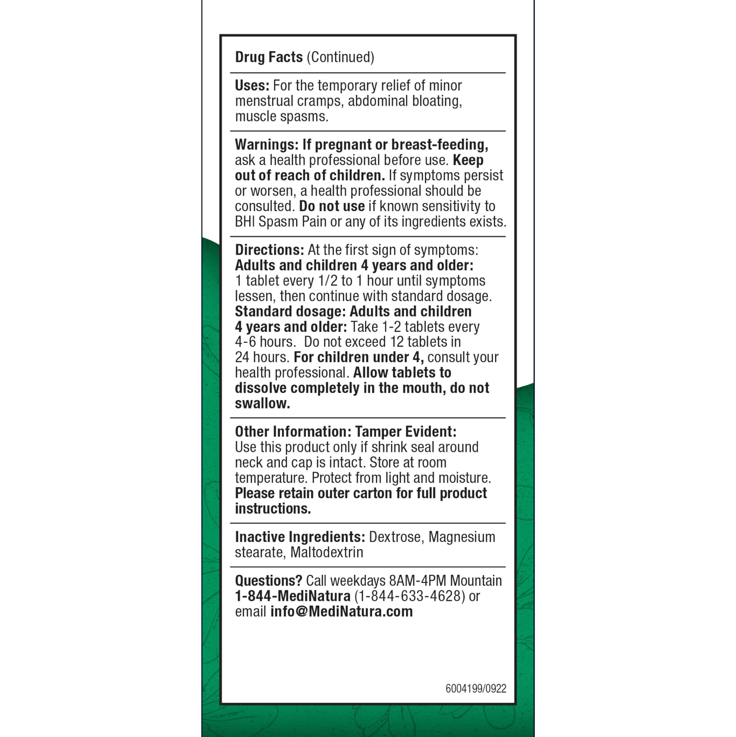 BHI Pain & Spasm Bundle BHI Back Homeopathic Support for Back Pain (100 Tablets) +BHI Spasm, Natural Relief for Cramps & Spasms, Homeopathic Medicine (100 Tablets) MediNatura Au supplements