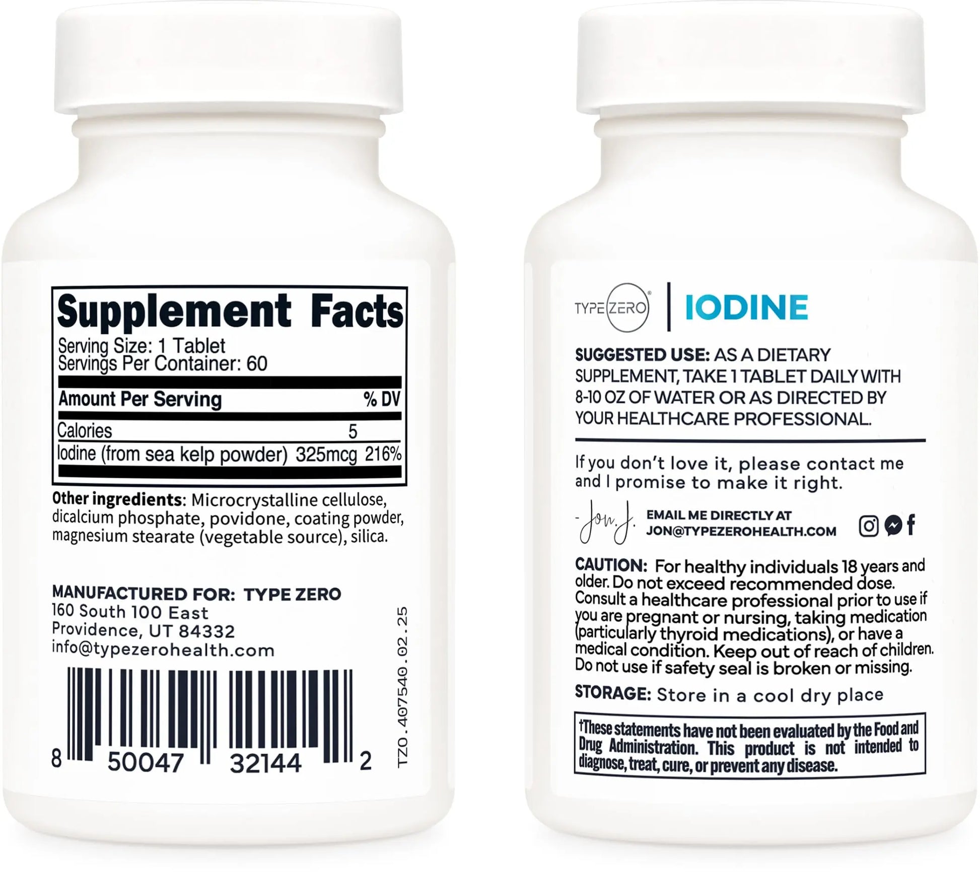 Type Zero Clean Iodine Tablets (60 Servings, 325 MCG Per Serving) - from Sea Kelp, Non-GMO, Gluten Free Type Zero Au supplements