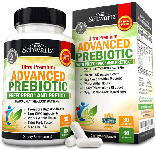 Prebiotics for Advanced Gut Health - Immune System Support & Dietary Fiber BioSchwartzAU supplements