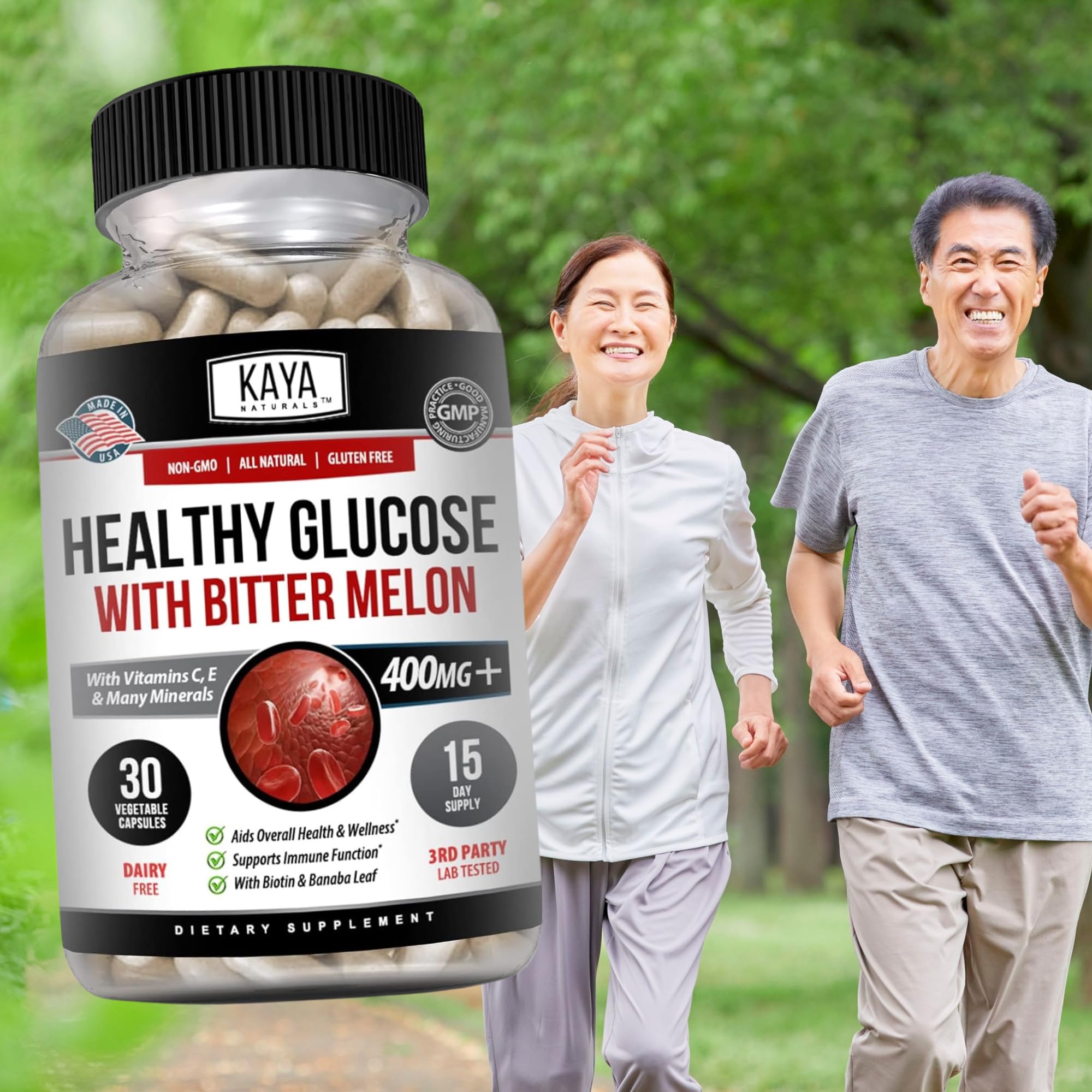 Kaya Naturals Healthy Gluco with Bittermelon Supplement | Support Healthy Levels and Function, 20 Herbs Vitamins and Minerals, Alpha Lipoic Acide, Cinnamon, Vitamin C & E, Non-GMO (30 Count) Kaya Naturals Au supplements