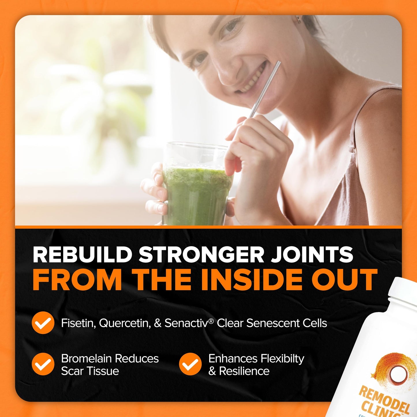 SaltWrap Remodel Clinic - Joint Remodeling Supplement for Senescent Cell Removal and Scar Tissue - Improve Mobility, Reduce Connective Tissue Stiffness - Fisetin, Quercetin, Bromelain - 60 Capsules SaltWrapAu supplements