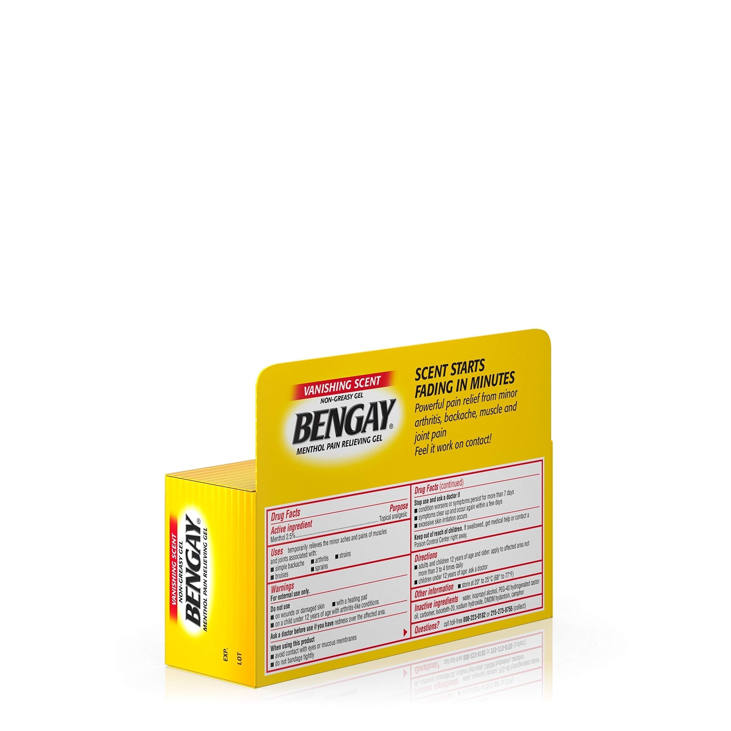 Vanishing Scent Bengay Relief Gel, Non-Greasy Topical Reliever with Cooling Menthol, 2 oz Bengay Au supplements