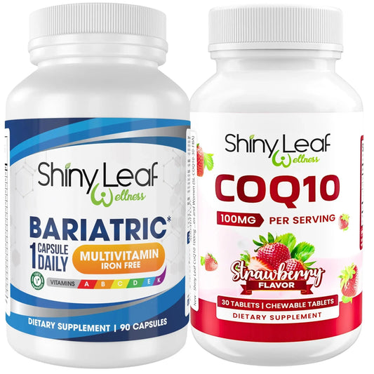 Bariatric Multivitamin Iron-Free One Capsule Per Day and CoQ10 100mg Supplement for Brain Health and Energy Management for Women and Men Shiny LeafAU supplements