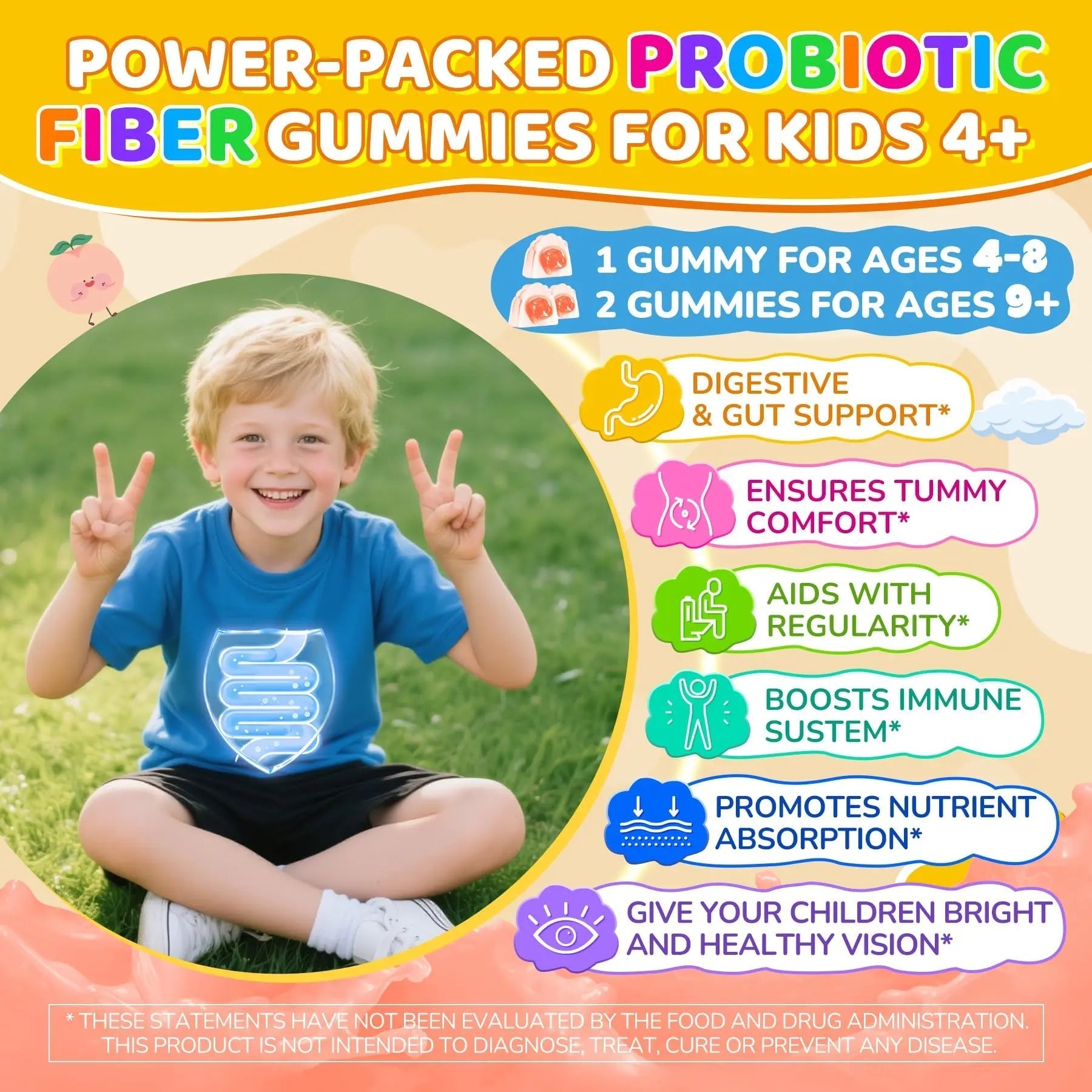 NEVISS Kids Multivitamin Gummies & Probiotics for Kids Teen + Veggie & Fruit Fiber Gummies NEVISS Au supplements