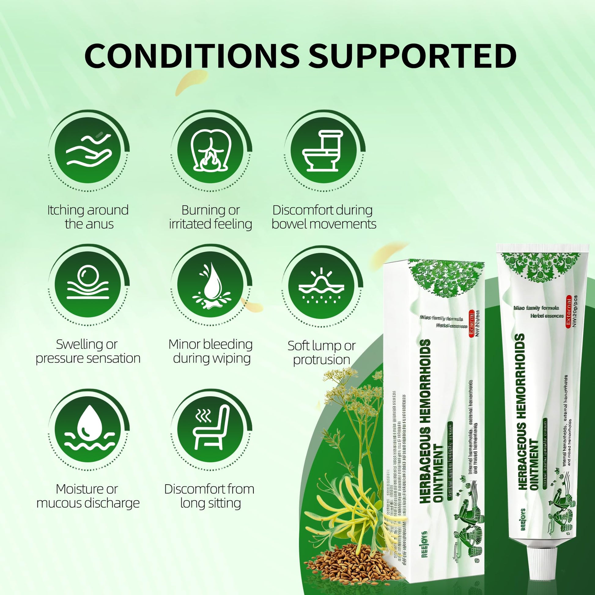 Reejoys Hemorrhoid Cream: Advanced Herbal Hemorrhoids Treatment Cream for Itching and Burning, Shrink & Soothe Hemorrhoids - 1.8 Oz Reejoys Au supplements