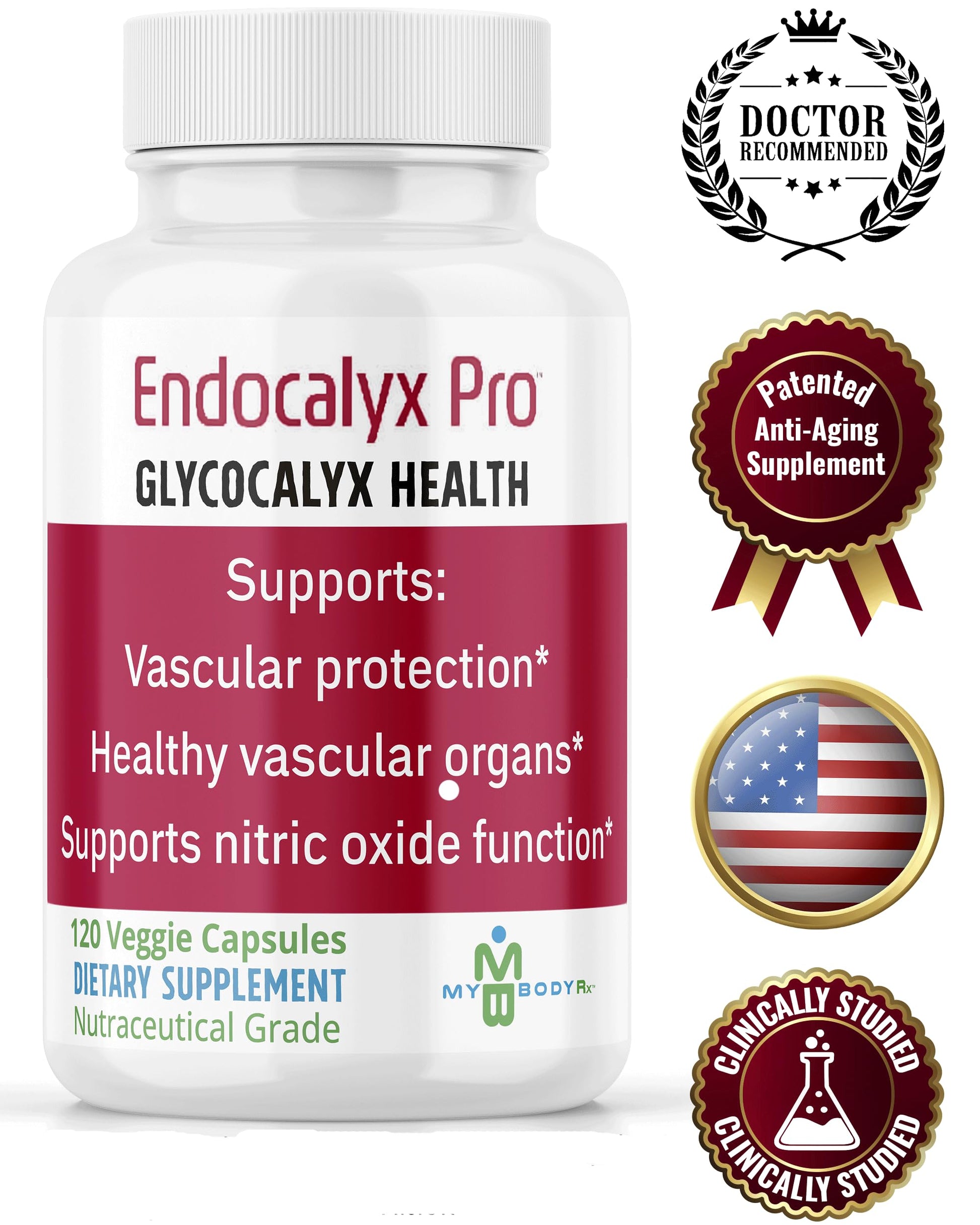 MYBODYRX Endocalyx Pro Supplement – Endothelial Glycocalyx Support 120 Capsules - Vascular & Microcirculation Health – Clinically-Studied – Patented – Supports Nitric Oxide Functions MYBODYRX Au supplements