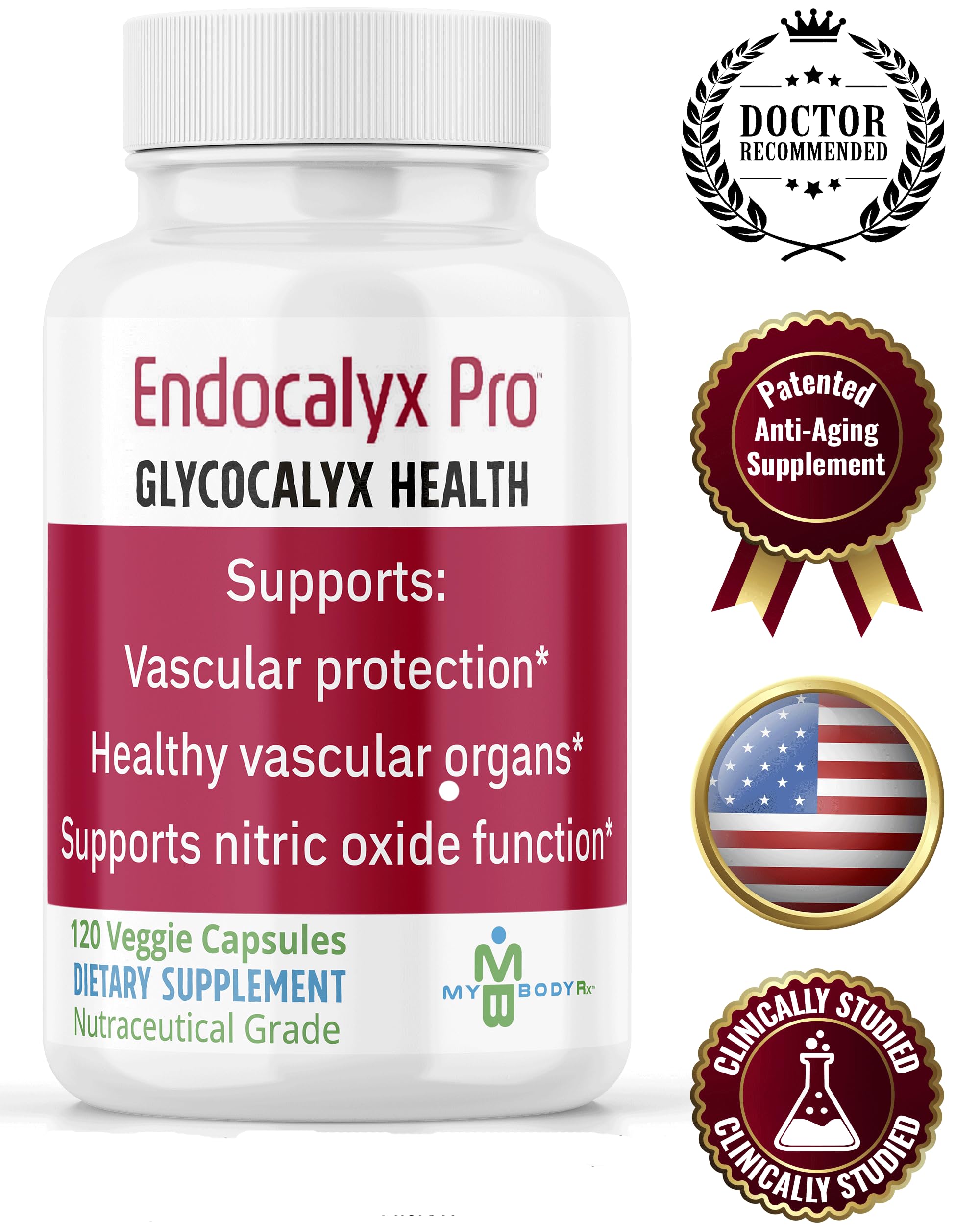 MYBODYRX Endocalyx Pro Supplement – Endothelial Glycocalyx Support 120 Capsules - Vascular & Microcirculation Health – Clinically-Studied – Patented – Supports Nitric Oxide Functions MYBODYRX Au supplements