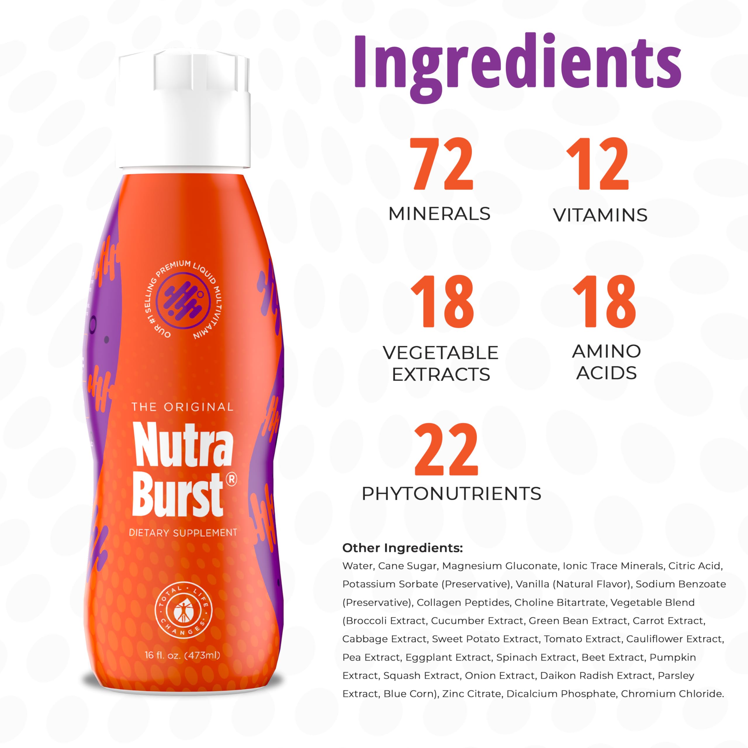 Total Life Changes NutraBurst - Liquid Multivitamin, Daily Nutritional Support, Packed with Essential Vitamins and Minerals, 16 fl. oz NUTRA BURST Au supplements