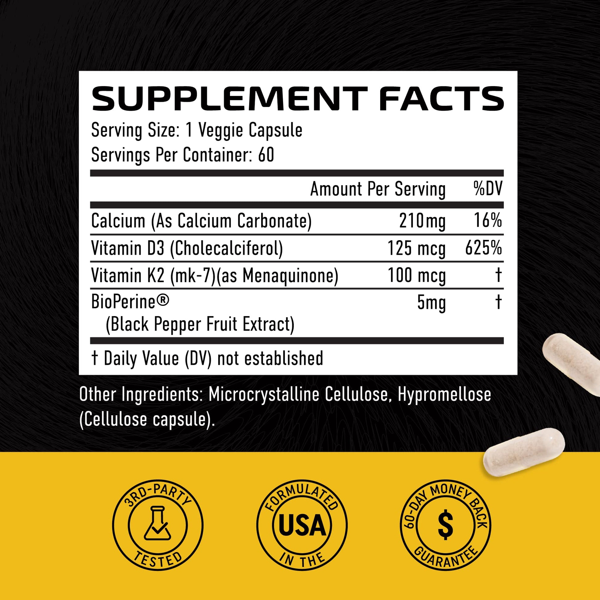 Vitamin D3 K2 5000 IU for Immune System, Strong Bones & Teeth Support | Vitamin D3 Nobi Nutrition Au supplements