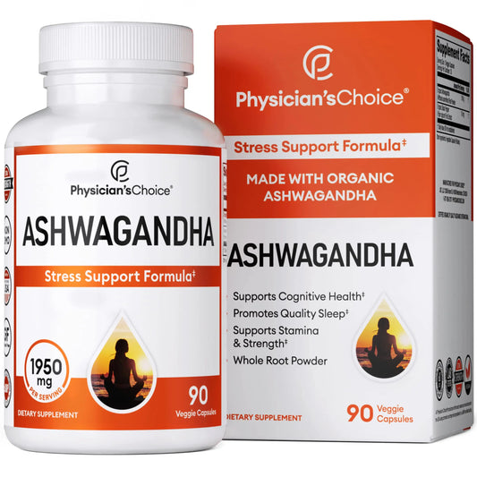 Physician's CHOICE Ashwagandha Supplement - 1950mg of Bioavailable Organic Ashwagan Physician's CHOICEAU supplements