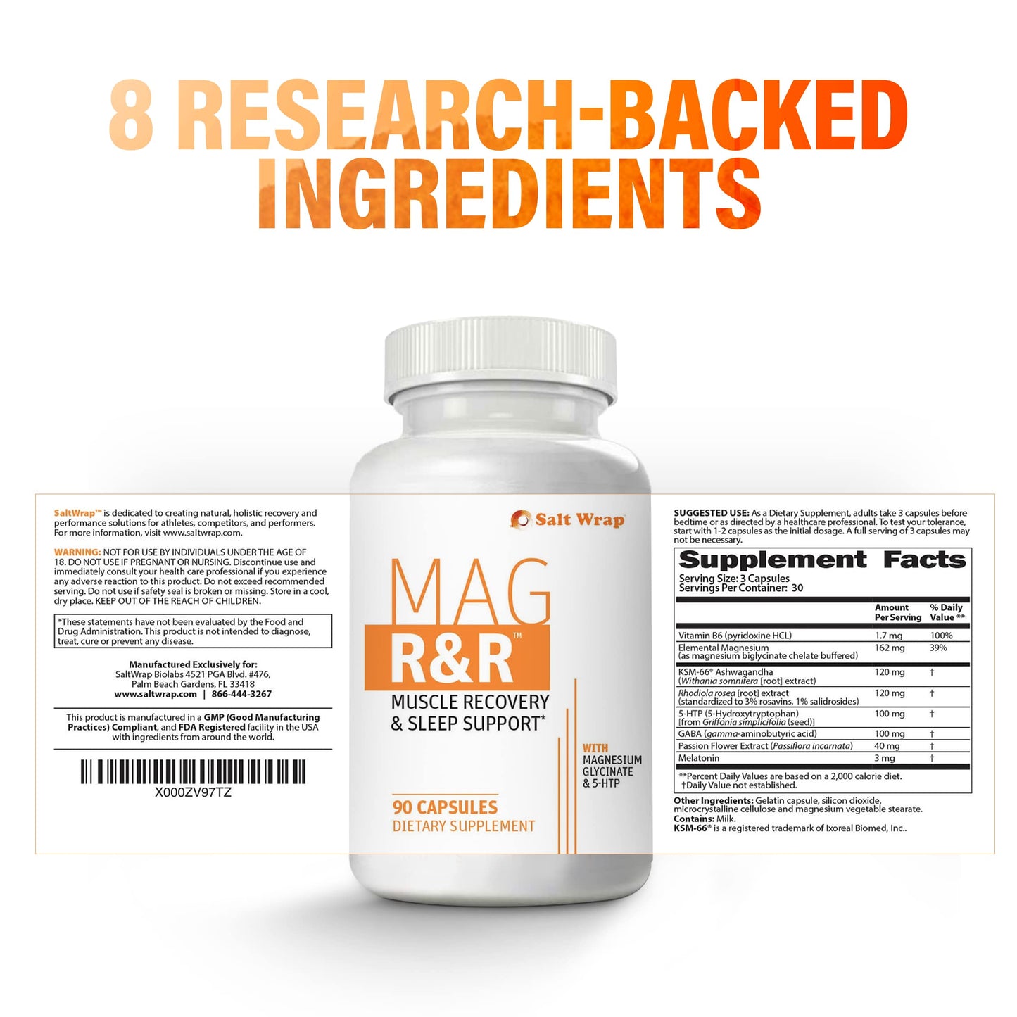 SaltWrap Mag R&R - Nighttime Muscle Cramps Support, Natural Sleep Support for Adults SaltWrapUS supplements