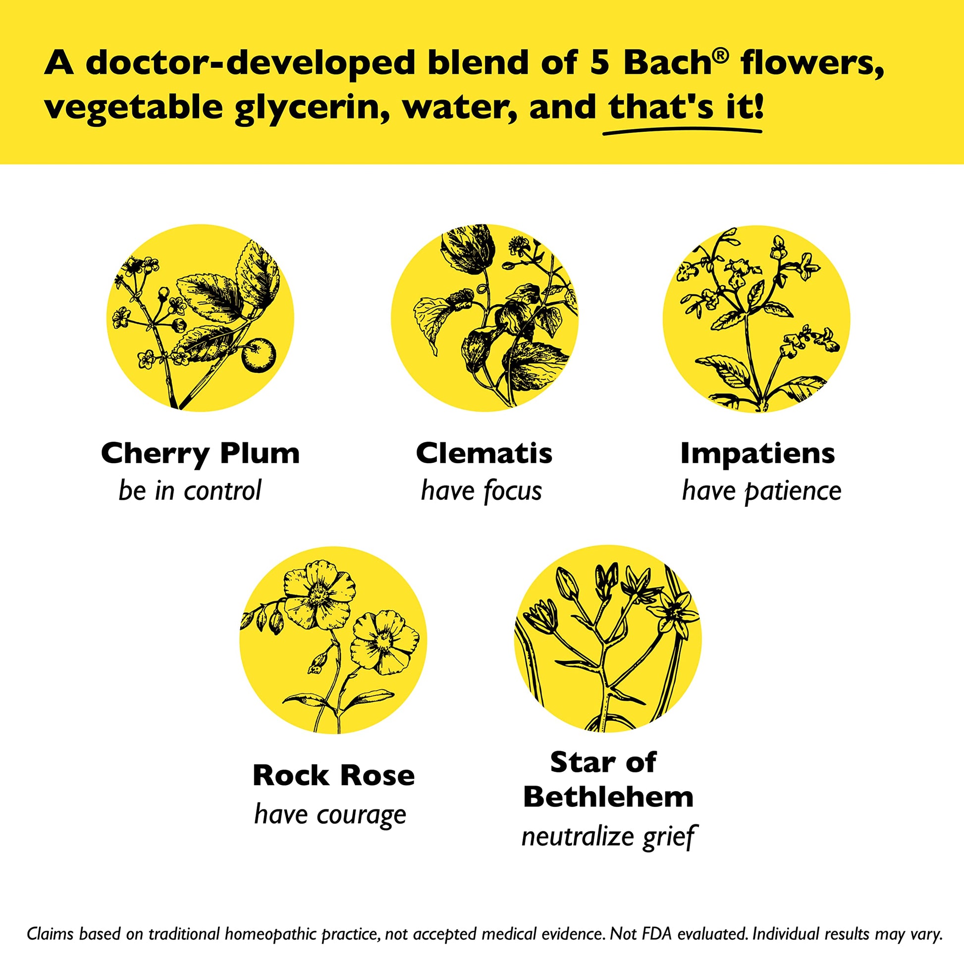 RESCUE Bach Remedy Dropper 20mL, Natural Stress Relief, Homeopathic Flower Essence, Vegan, Gluten & Sugar-Free, Non-Habit Forming (Non-Alcohol Formula) RESCUE buy supplements Au