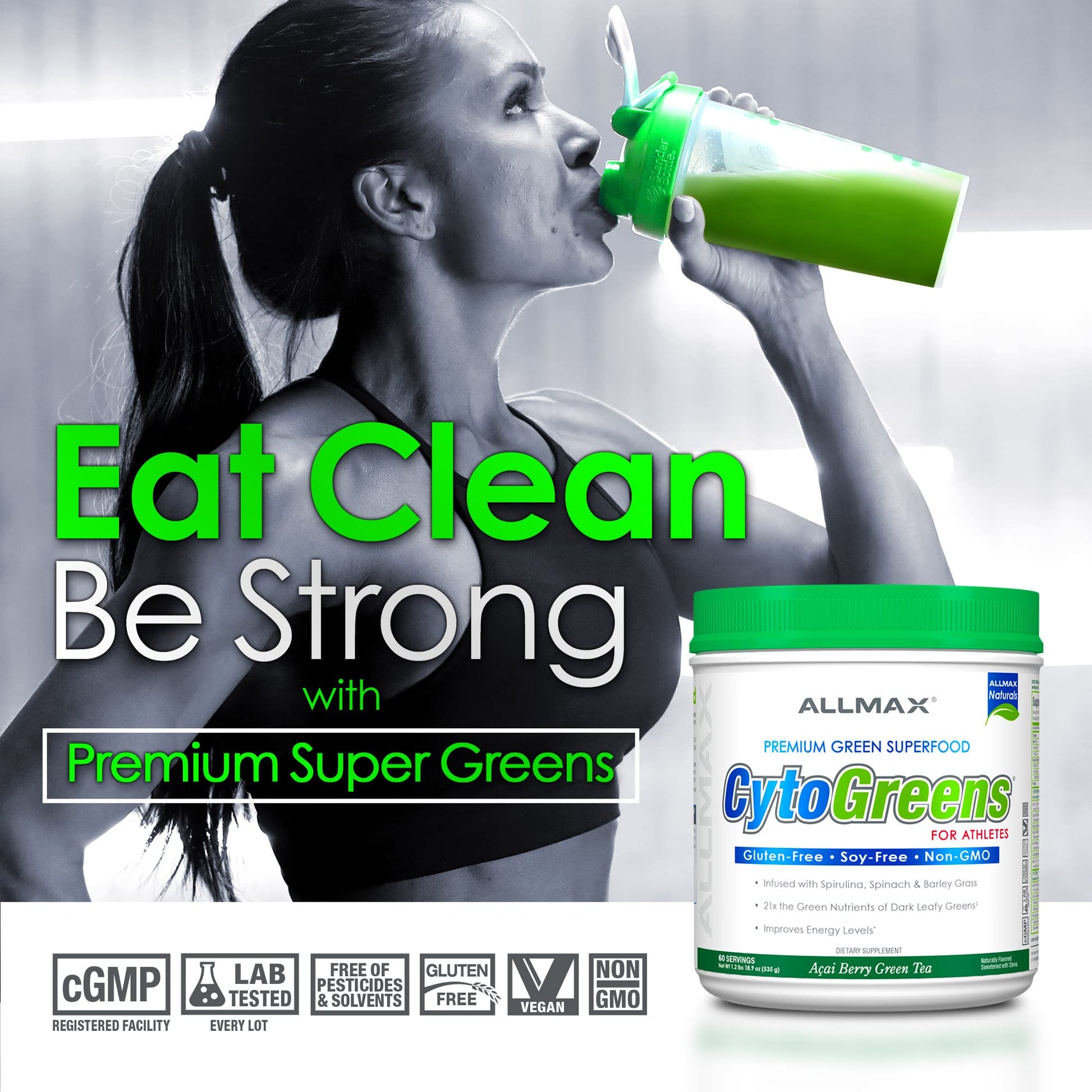 ALLMAX Naturals CytoGreens Super Greens Powder, Premium Green Superfood with Greens, Superfoods, Daily Greens Supplement, Acai Berry Green Tea, 14 Servings ALLMAX Au supplements