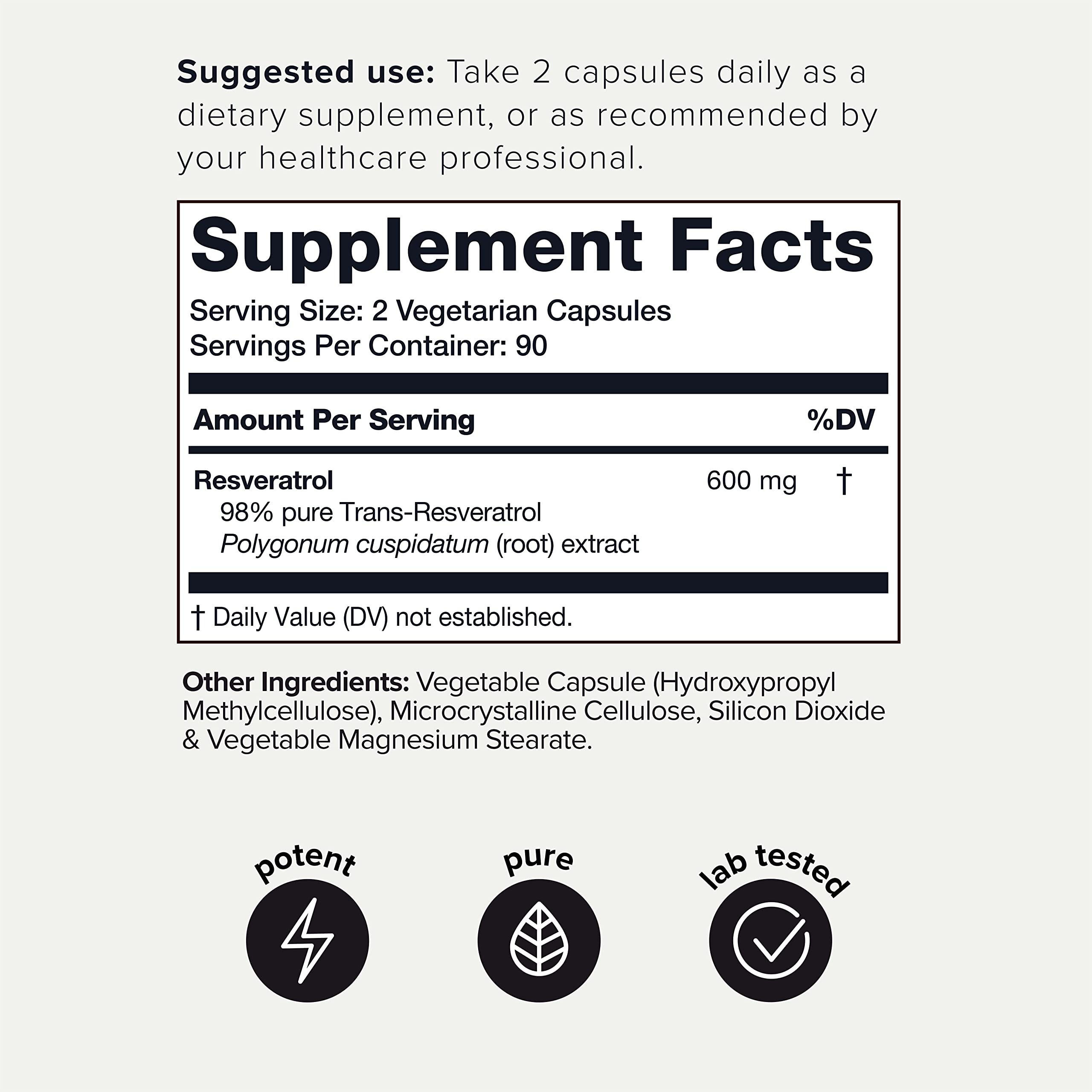 Toniiq Ultra High Purity Resveratrol Capsules - 98% Trans-Resveratrol - Highly Purified Toniiq Au supplements