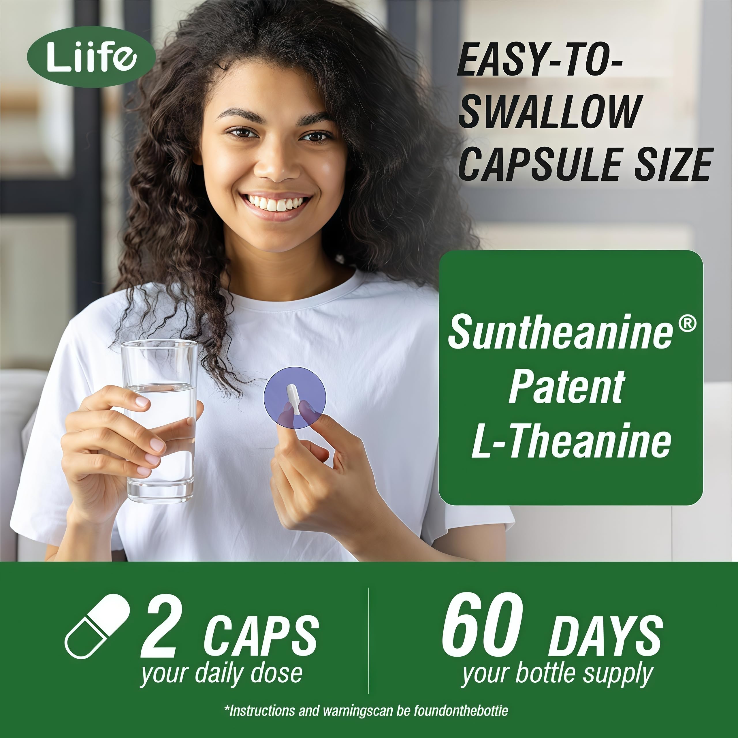 LIIFE L-Theanine (Suntheanine®) with GABA– 60 Veggie Capsules Support with Magnesium & Black Pepper for a Healthy Stress Response, Relaxation, and Focus Increases Brain Alpha-Wave Production* LIIFE Au supplements
