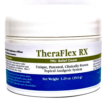 Theraflex RX® TMJ Cream (Doctor Formulated). This is a Patented Topical Cream which Provides Masseter Muscle and temporomandibular Joint Relief (TMJ) Theraflex RX Au supplements
