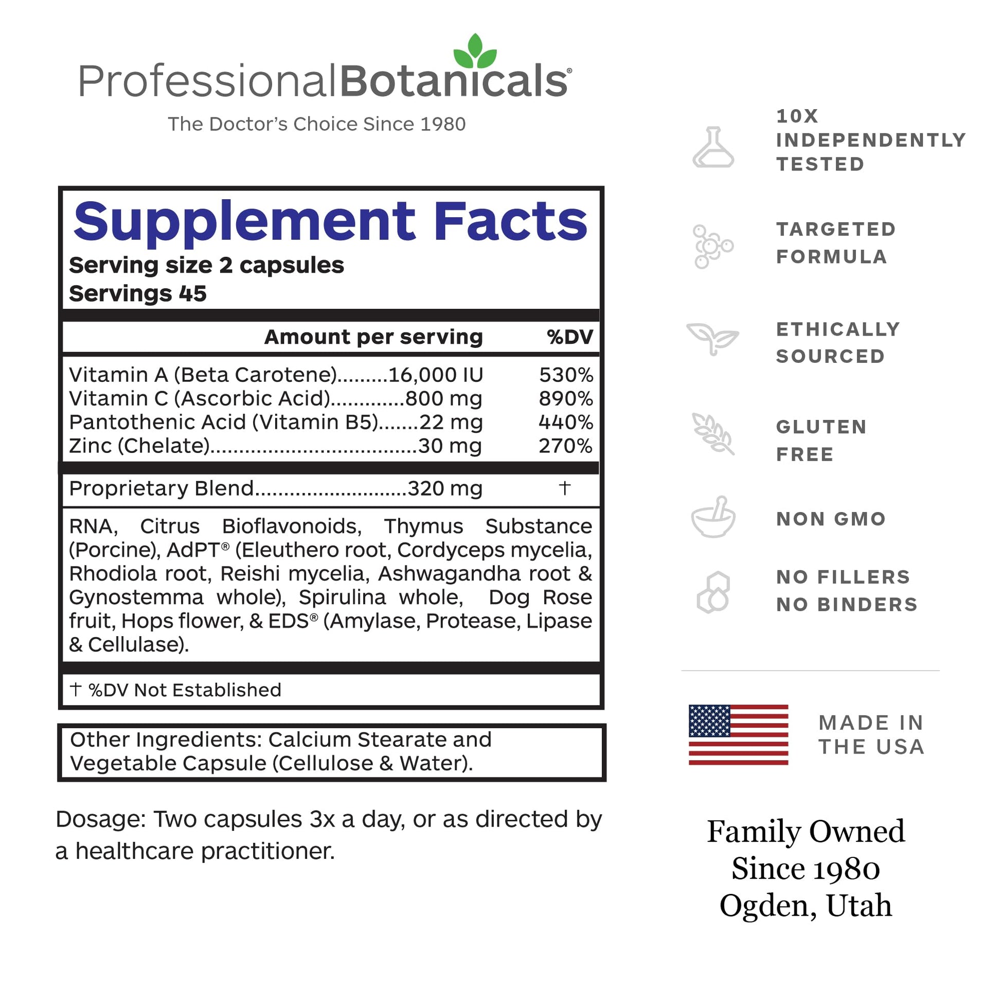 Professional Botanicals - Vegan Formulated Co-Resists - Synergistic Blend of Herbs and Powerful Nutrients that Supports the Immune System - 90 Vegetarian Capsules Professional Botanicals Au supplements